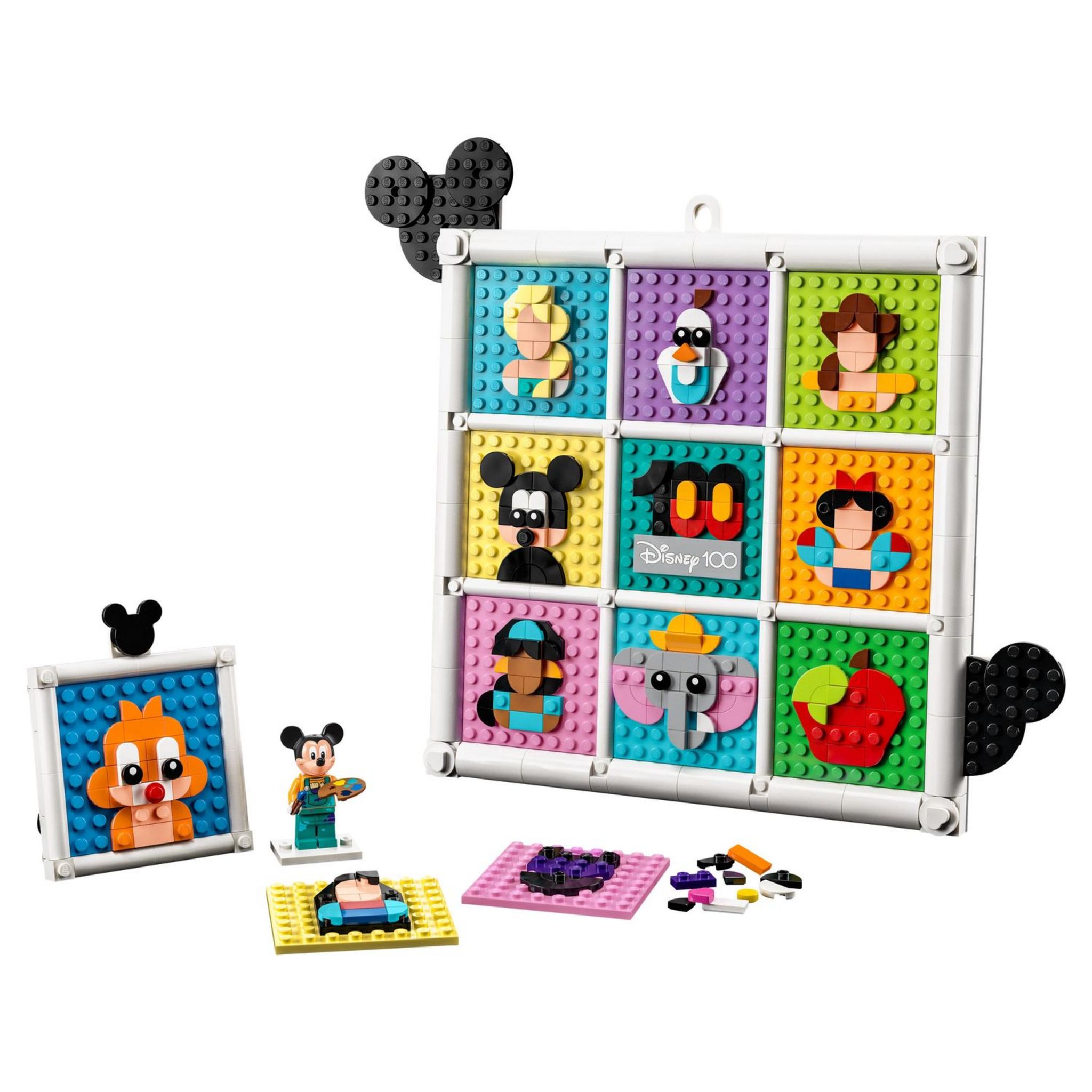 Voir la diapositive 8 : LEGO Disney 43221 - 100 Ans d'Icônes Disney, Set de Création d'Art Mural de Personnages, 72 Motifs de Mosaïque Amusants à Créer, Incluant la Minifigurine de Mickey Mouse