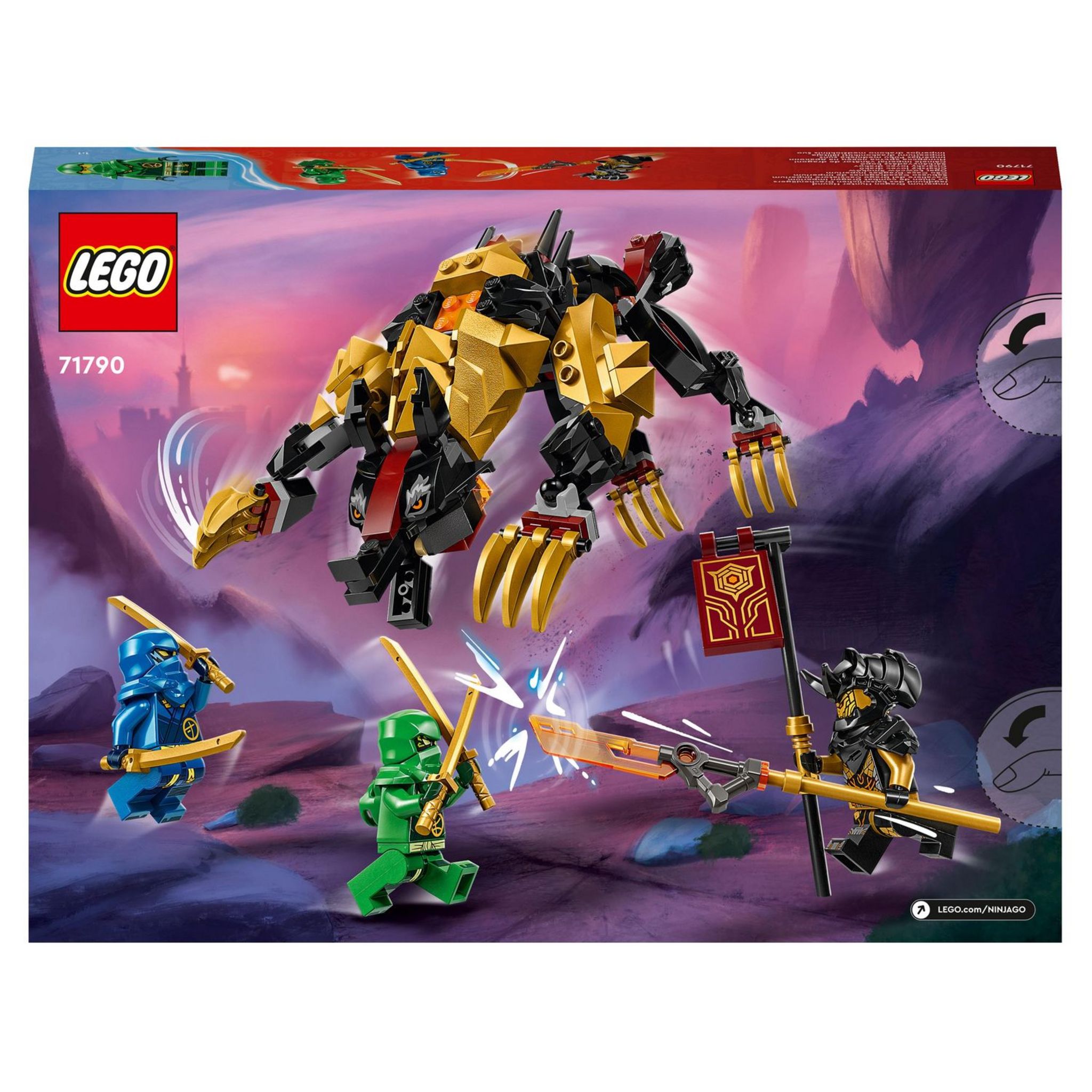 Voir la diapositive 2 : LEGO NINJAGO 71790 - Le Chien de Combat Dragon Imperium, Jouet de Ninja avec Monstre, Figurine Mythique Articulée et 3 Minifigurines