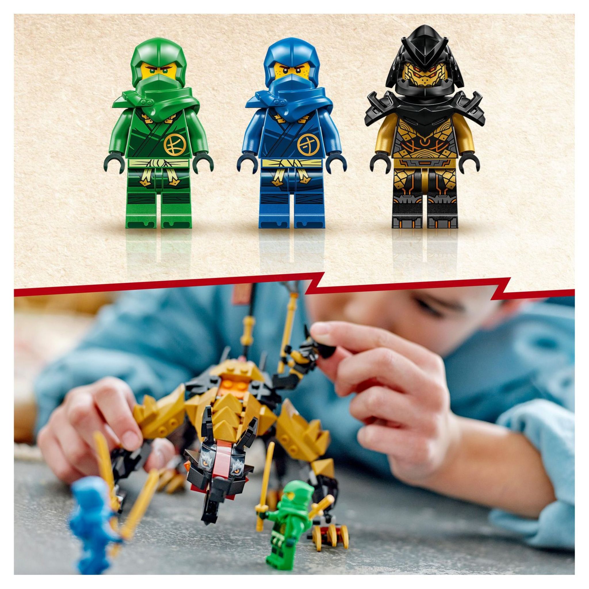 Voir la diapositive 5 : LEGO NINJAGO 71790 - Le Chien de Combat Dragon Imperium, Jouet de Ninja avec Monstre, Figurine Mythique Articulée et 3 Minifigurines