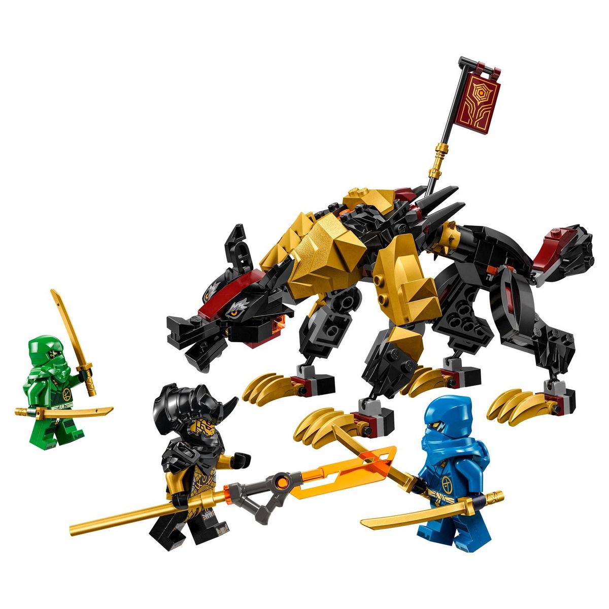 LEGO NINJAGO 71790 - Le Chien de Combat Dragon Imperium, Jouet de Ninja avec Monstre, Figurine Mythique Articulée et 3 Minifigurines