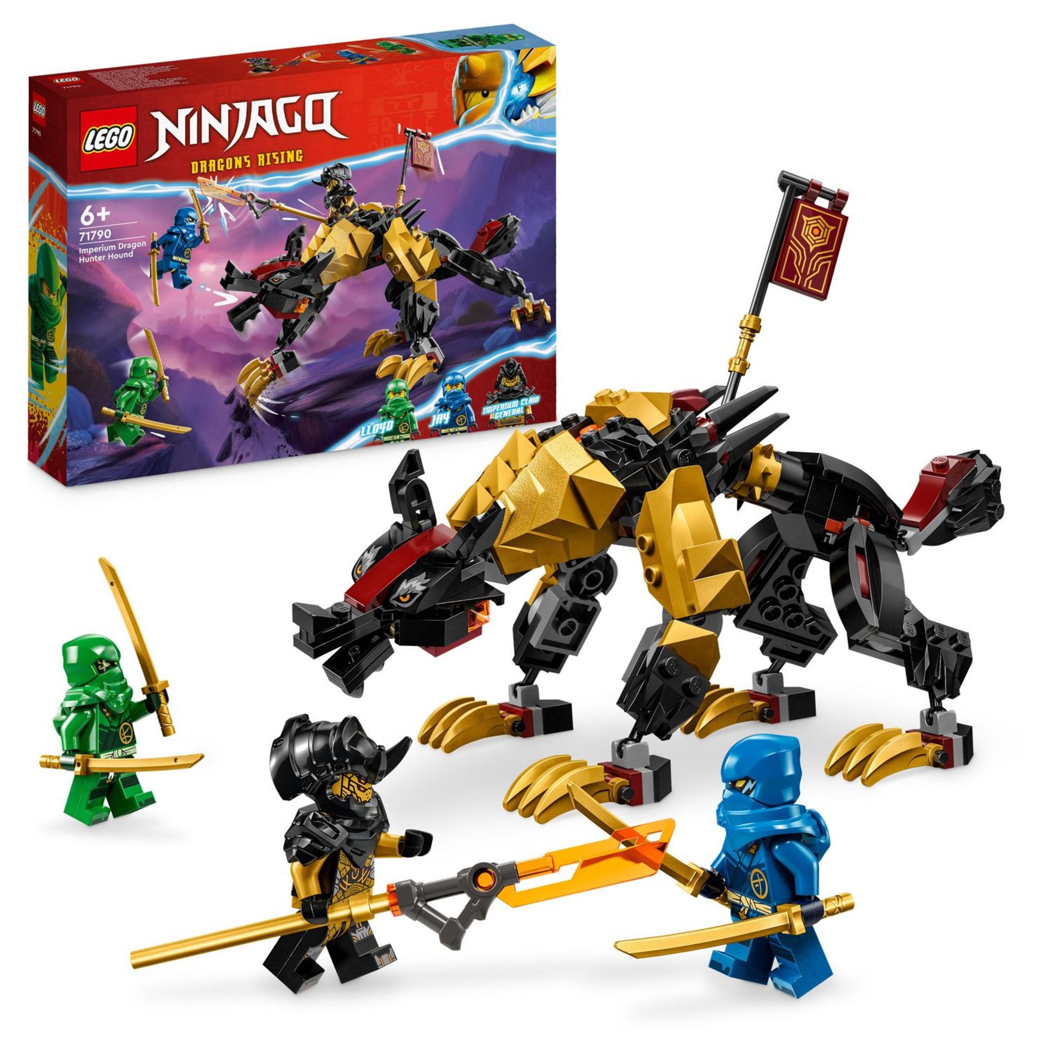 Voir la diapositive 9 : LEGO NINJAGO 71790 - Le Chien de Combat Dragon Imperium, Jouet de Ninja avec Monstre, Figurine Mythique Articulée et 3 Minifigurines