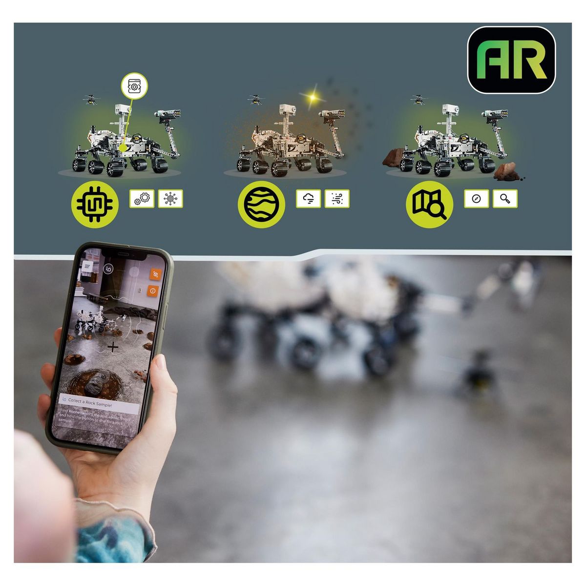 LEGO Technic 42158 - NASA Mars Rover Persévérance, Avec AR App Expérience, Découverte de la Science et de l'Espace, Jouet de Construction d'Ingénierie de Véhicule