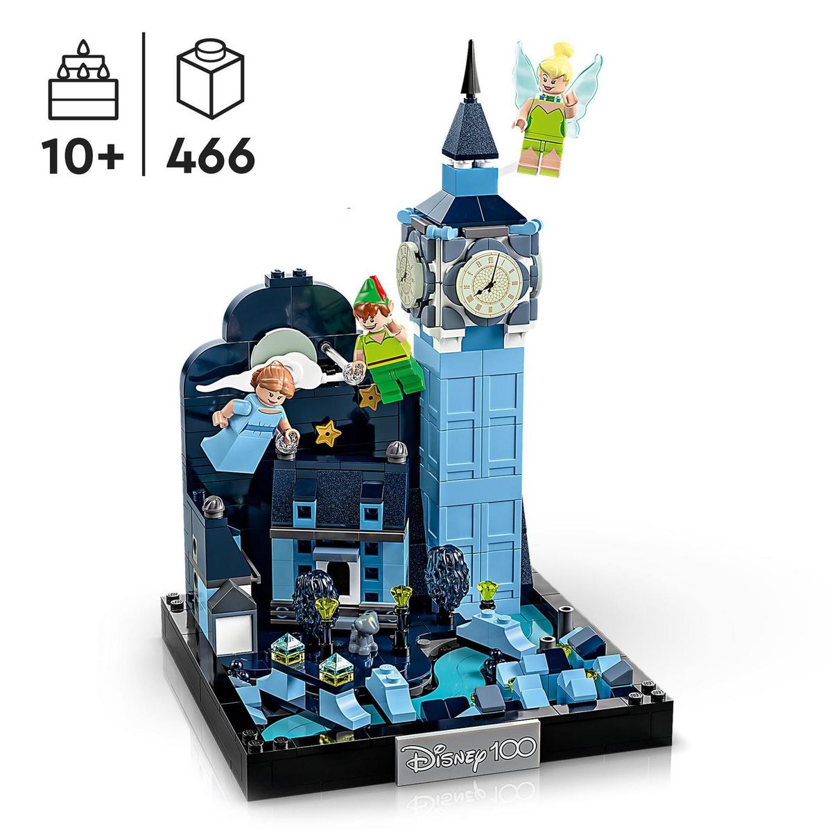 LEGO LEGO Disney 43232 Le Vol de Peter Pan et Wendy au-dessus de Londres, Maquette Big Ben, avec Fée Clochette