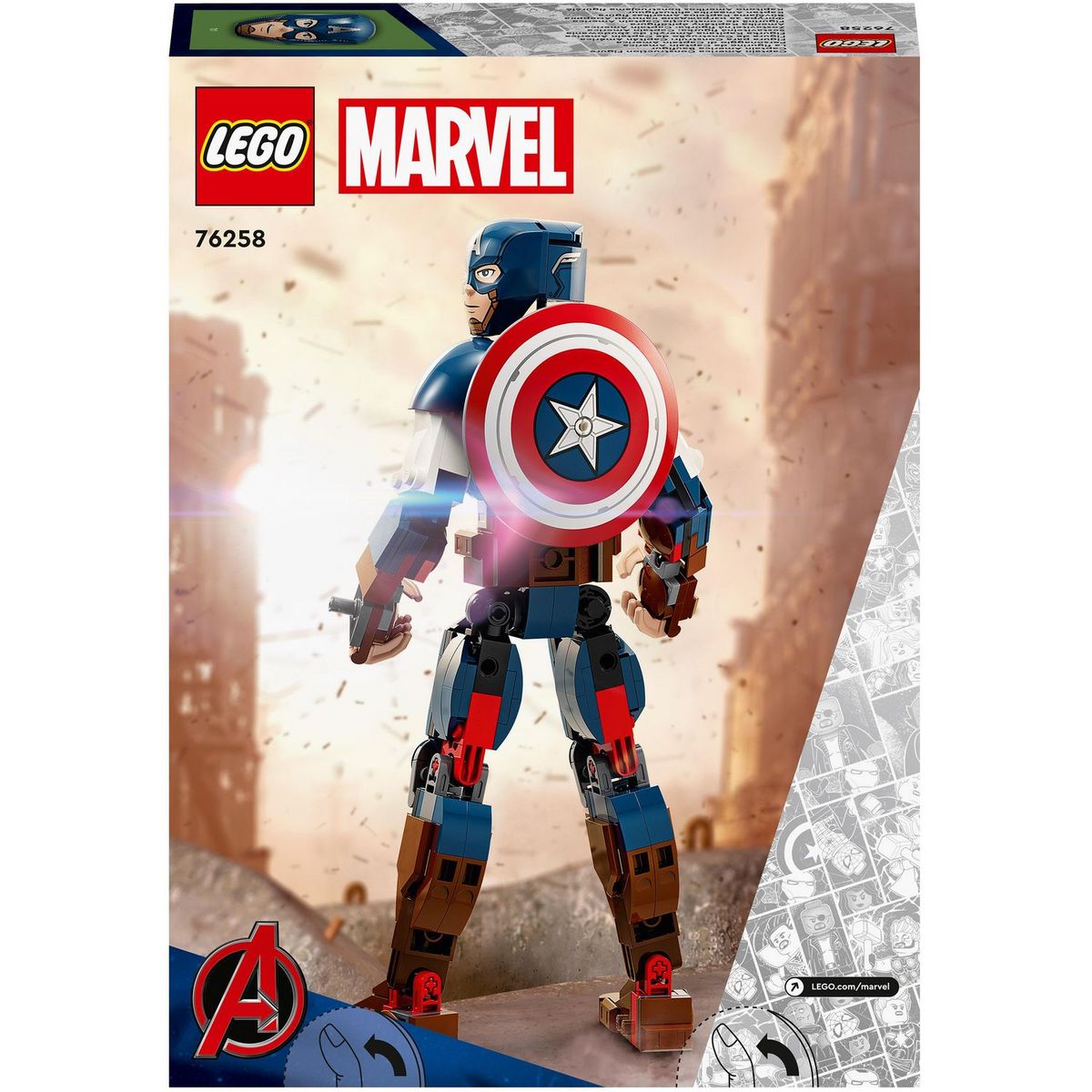 LEGO LEGO Marvel 76258 La Figurine de Captain America avec Bouclier, Jouet et Décoration Avengers