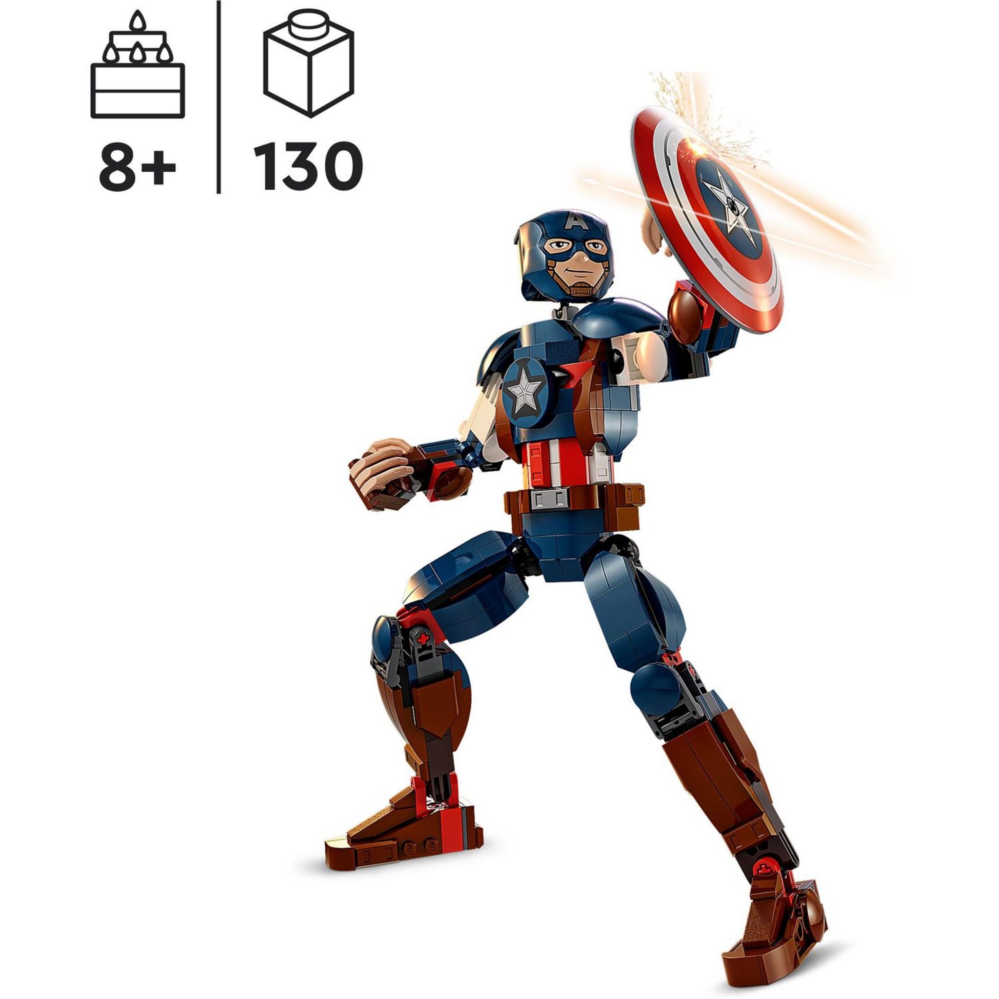 Voir la diapositive 7 : LEGO LEGO Marvel 76258 La Figurine de Captain America avec Bouclier, Jouet et Décoration Avengers