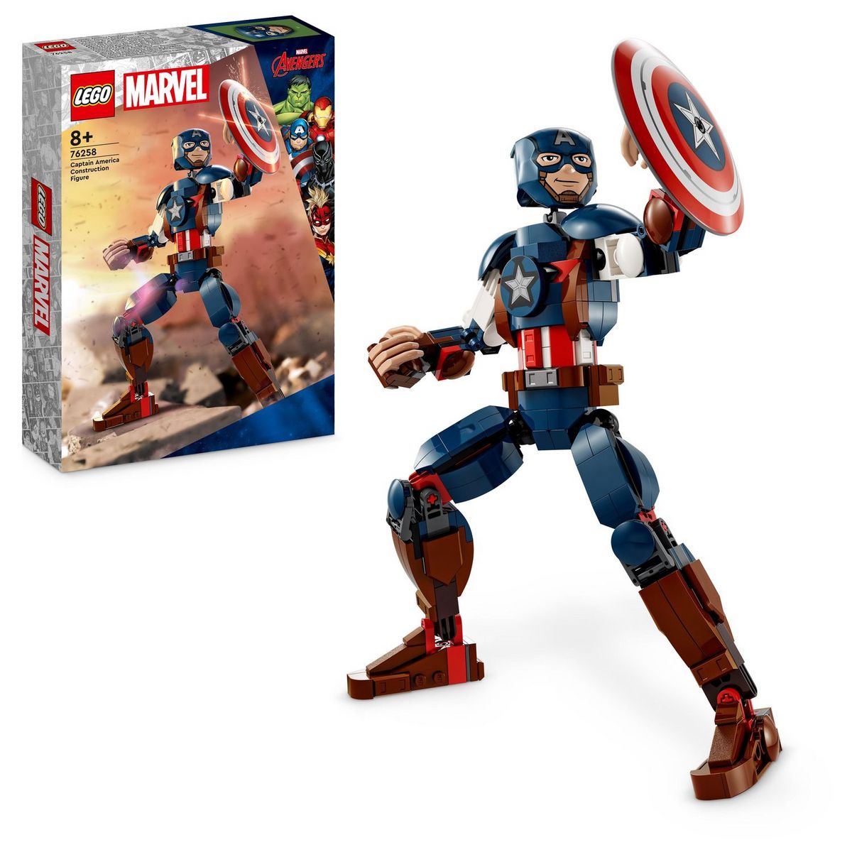 LEGO LEGO Marvel 76258 La Figurine de Captain America avec Bouclier, Jouet et Décoration Avengers