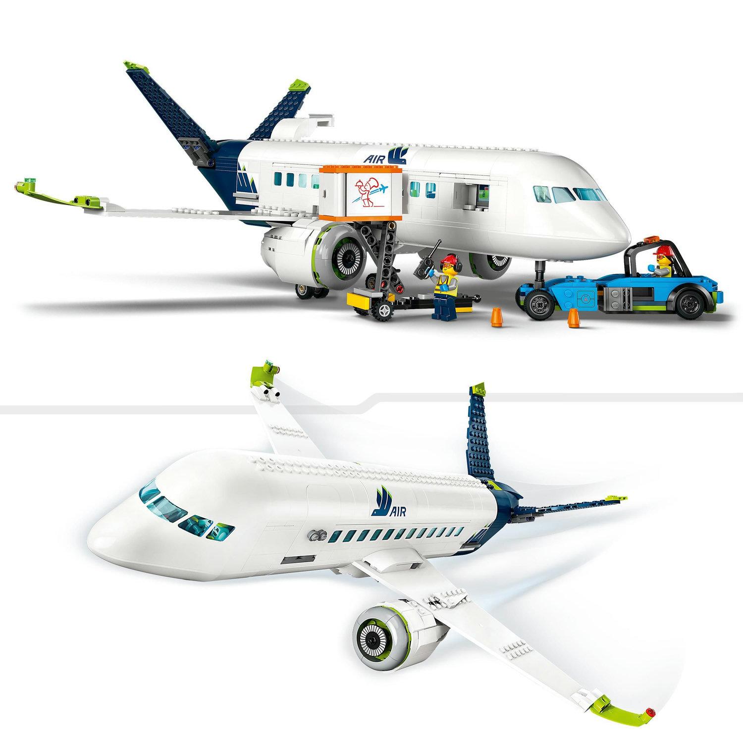 Voir la diapositive 4 : LEGO City 60367 L’Avion de Ligne, Jouet avec Bus de l'Aéroport, Remorqueur, Camion à Bagages et 9 Minifigurines