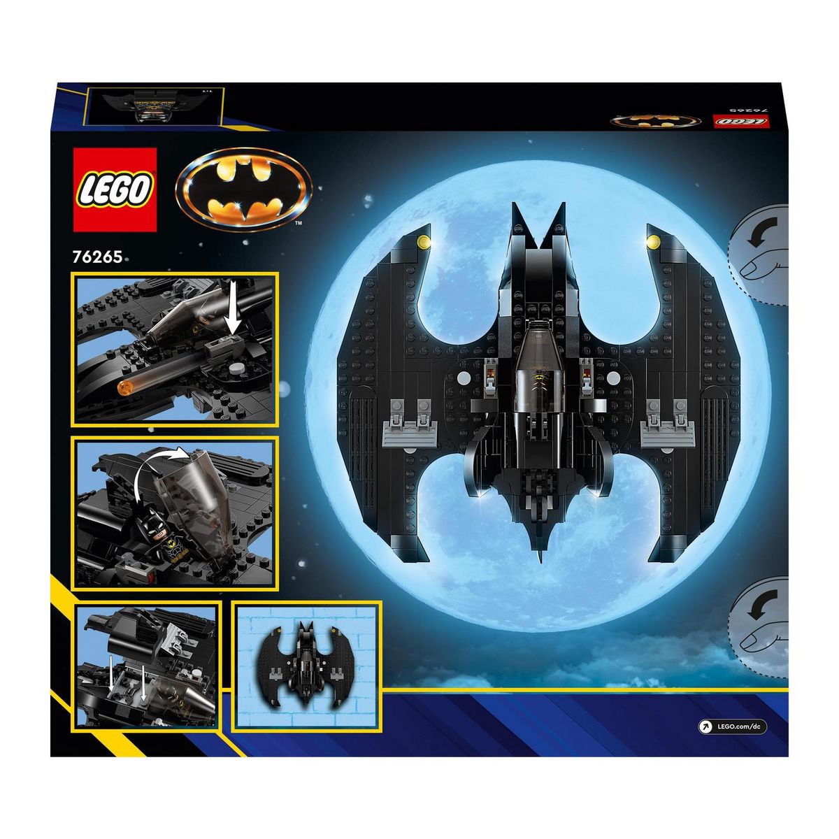 LEGO LEGO DC 76265 Batwing : Batman Contre le Joker, Jouet d'Avion Iconique du Film 1989 avec 2 Minifigurines