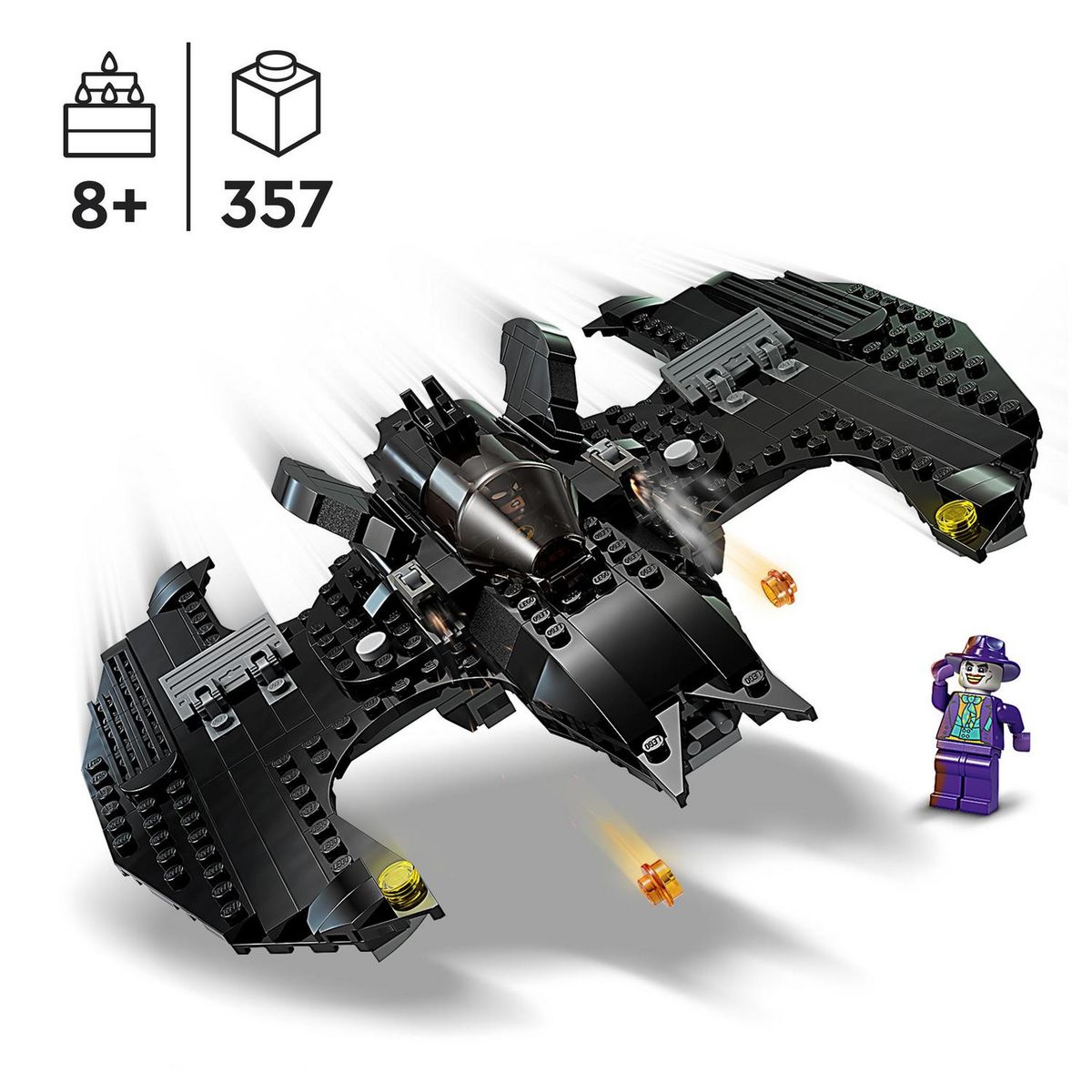 LEGO LEGO DC 76265 Batwing : Batman Contre le Joker, Jouet d'Avion Iconique du Film 1989 avec 2 Minifigurines