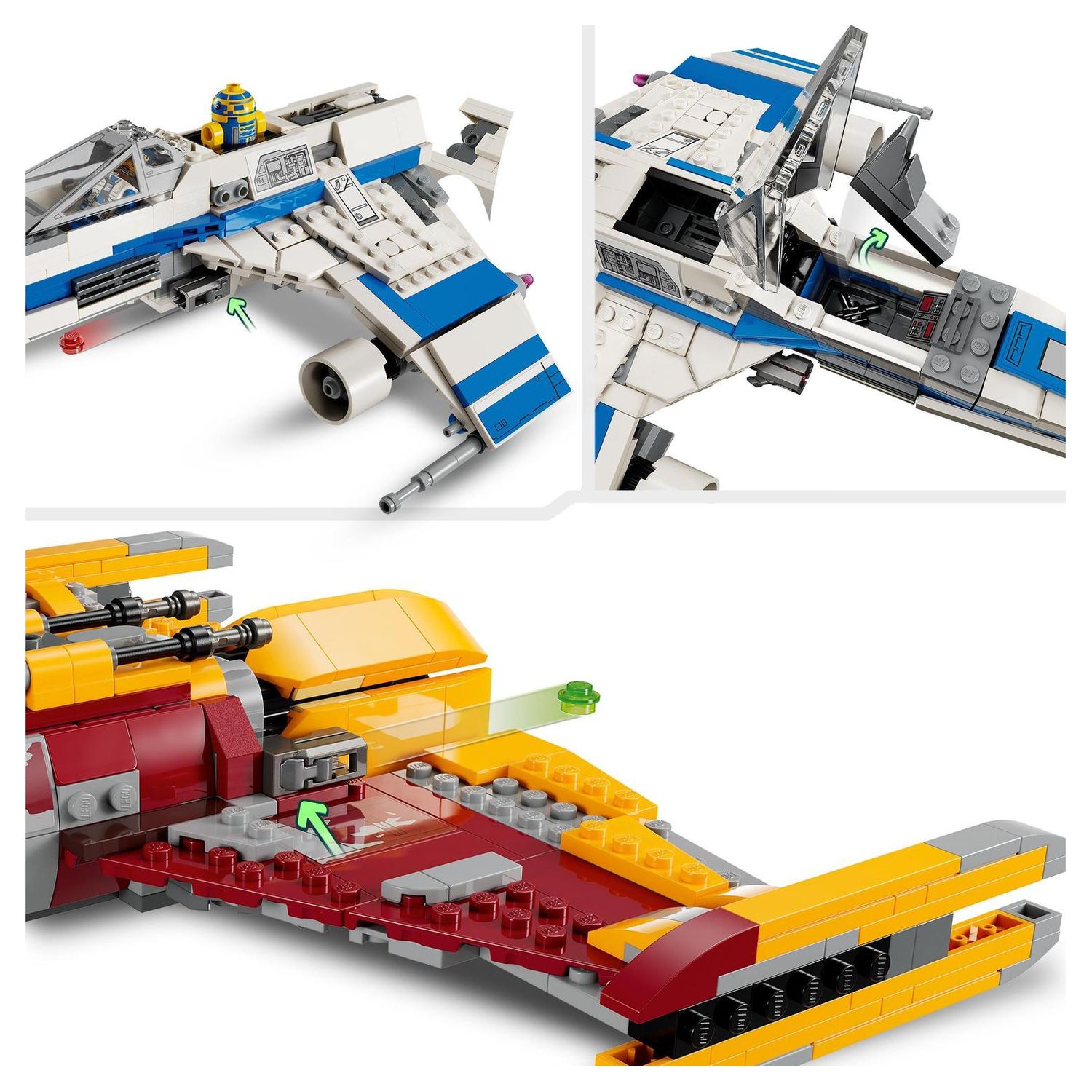 Voir la diapositive 12 : LEGO LEGO Star Wars L'E-Wing de la Nouvelle République Contre le Chasseur de Shin Hati 75364