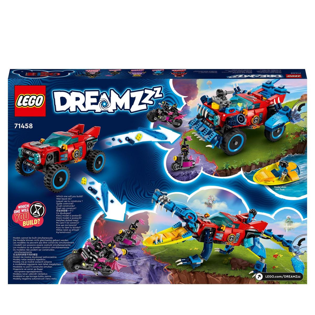 LEGO LEGO DREAMZzz 71458 La Voiture Crocodile, Jouet de Voiture 2-en-1, un Monster Truck