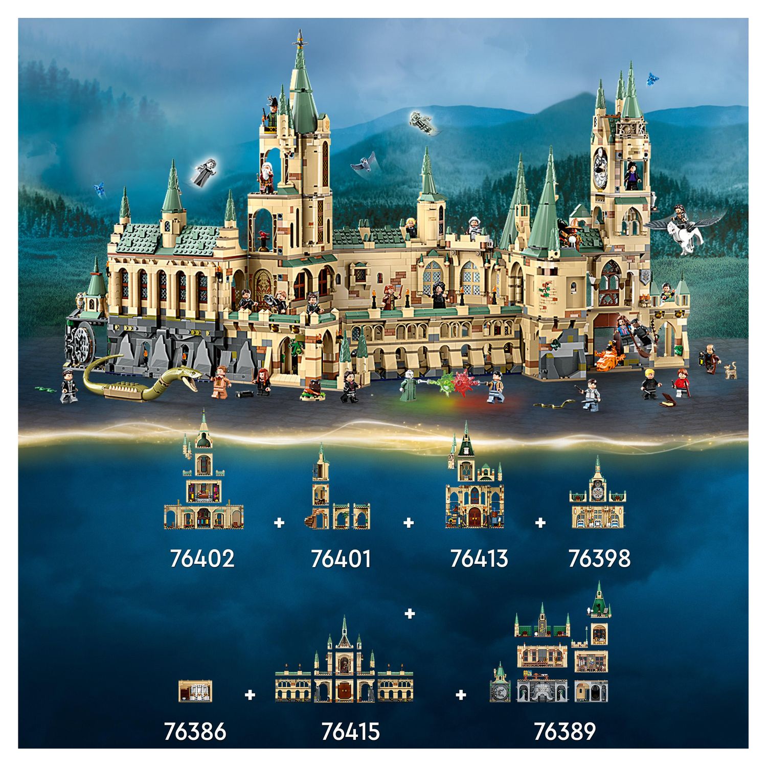Voir la diapositive 4 : LEGO Harry Potter 76415 - La Bataille de Poudlard, Jouet de Château avec Minifigurines Voldemort, Molly Weasley et Bellatrix Lestrange plus l'Épée de Gryffondor