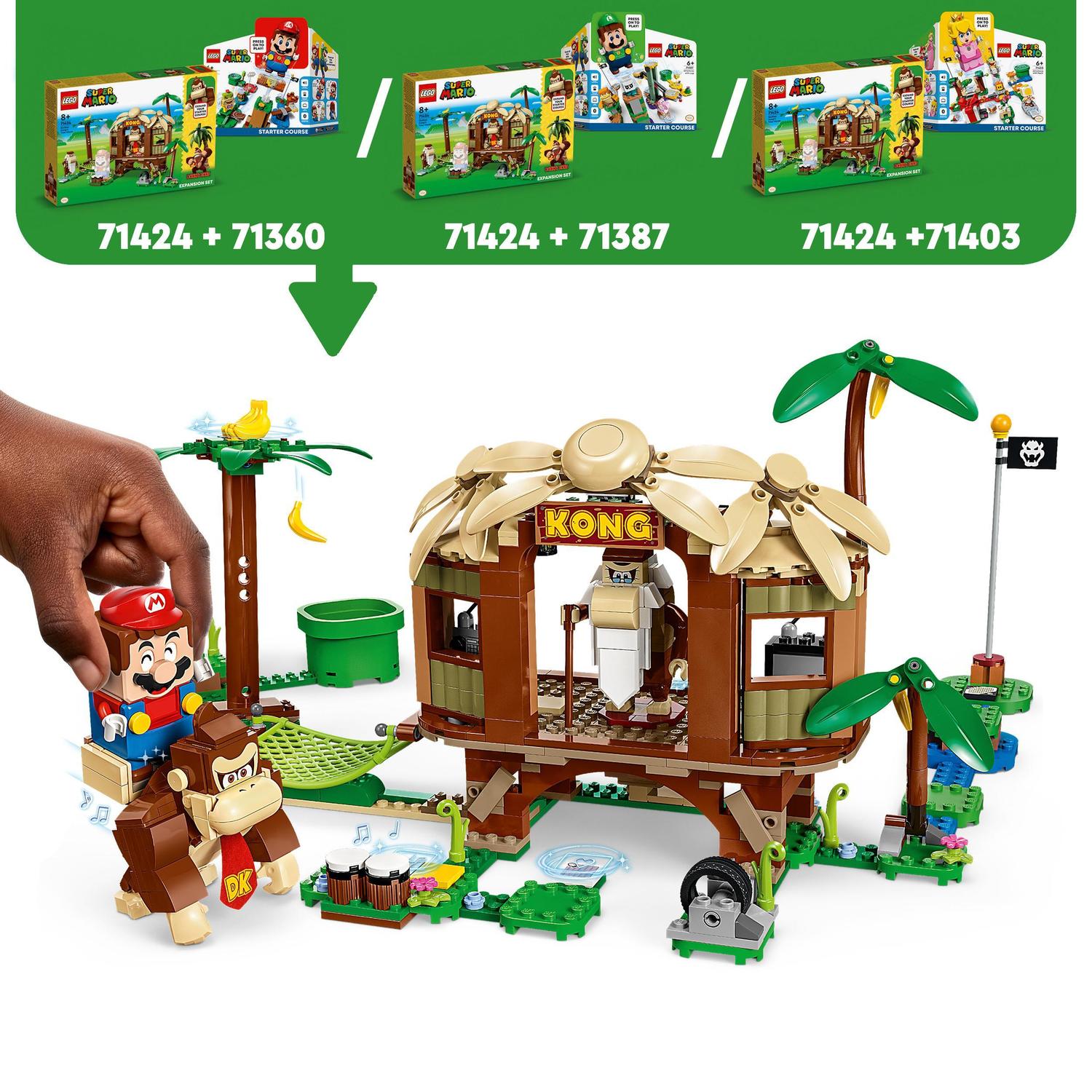 Voir la diapositive 6 : LEGO LEGO Super Mario 71424 Ensemble d'Extension La Cabane de Donkey Kong, Jouet à Combiner avec Pack de Démarrage