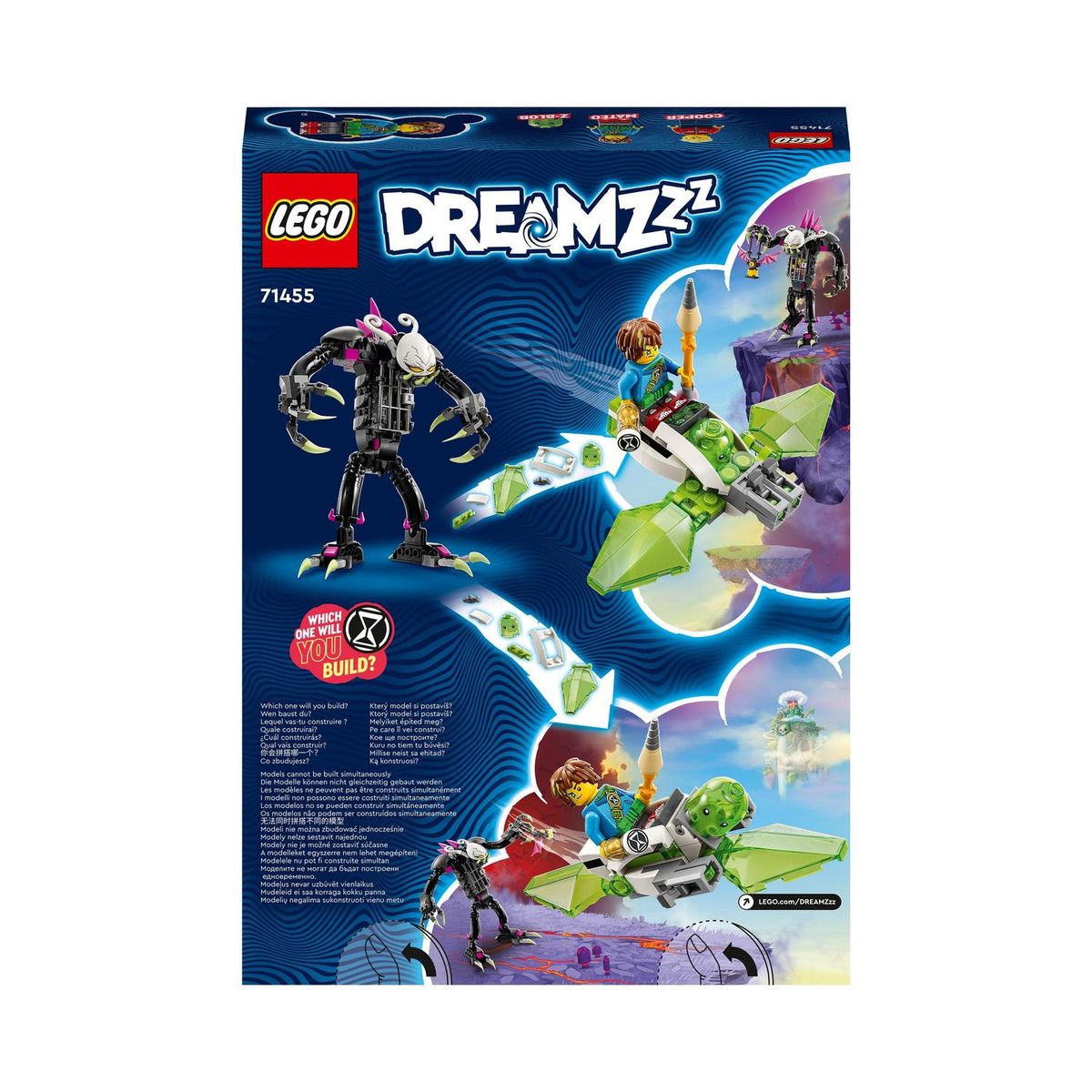 LEGO LEGO DREAMZzz 71455 Le Monstre-Cage, Jouet avec Figurines de Z-Blob en Mini-Avion ou Moto Volante