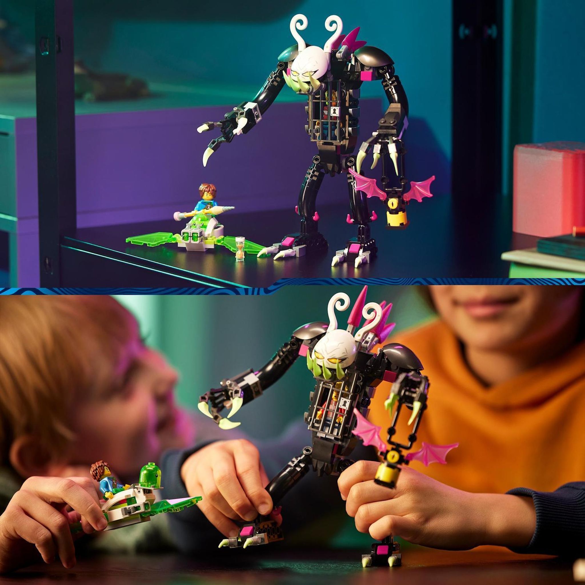 Voir la diapositive 6 : LEGO LEGO DREAMZzz 71455 Le Monstre-Cage, Jouet avec Figurines de Z-Blob en Mini-Avion ou Moto Volante