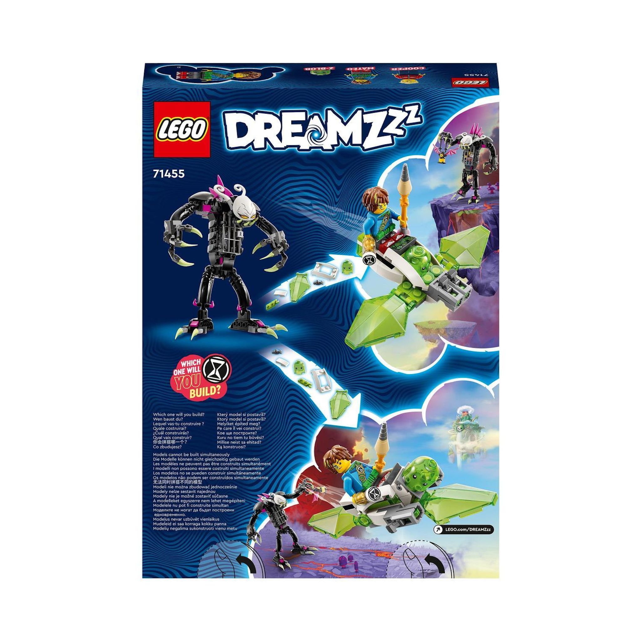 Voir la diapositive 8 : LEGO LEGO DREAMZzz 71455 Le Monstre-Cage, Jouet avec Figurines de Z-Blob en Mini-Avion ou Moto Volante