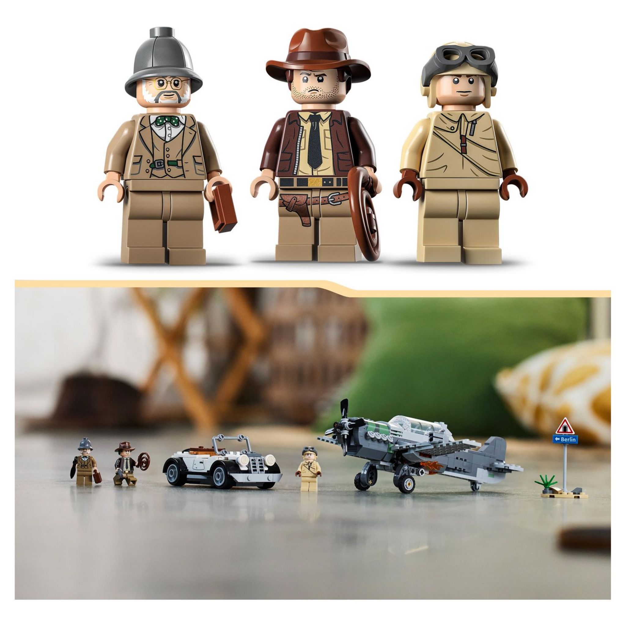 Voir la diapositive 5 : LEGO Indiana Jones 77012 - La Poursuite en Avion de Combat, Jouet avec Maquette Avion et Voiture Vintage à Construire, avec 3 Minifigurines, Film La Dernière Croisade