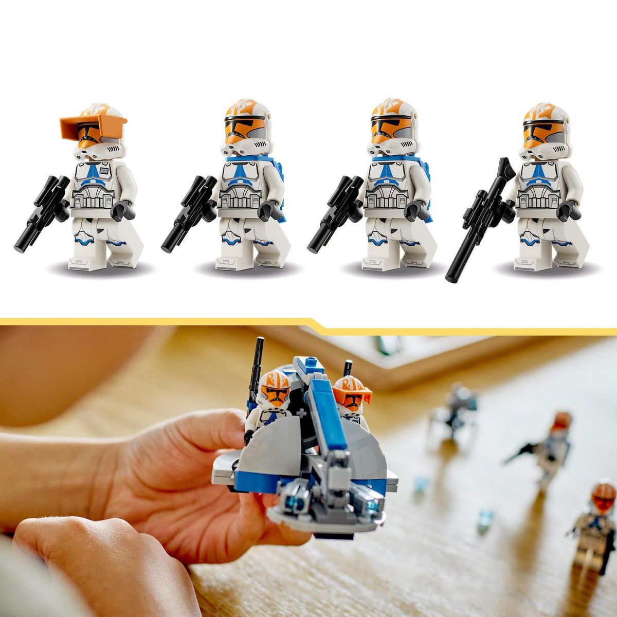 LEGO LEGO Star Wars 75359 Pack de Combat des Clone Troopers de la 332e Compagnie d'Ahsoka, Jouet avec Véhicule Speeder