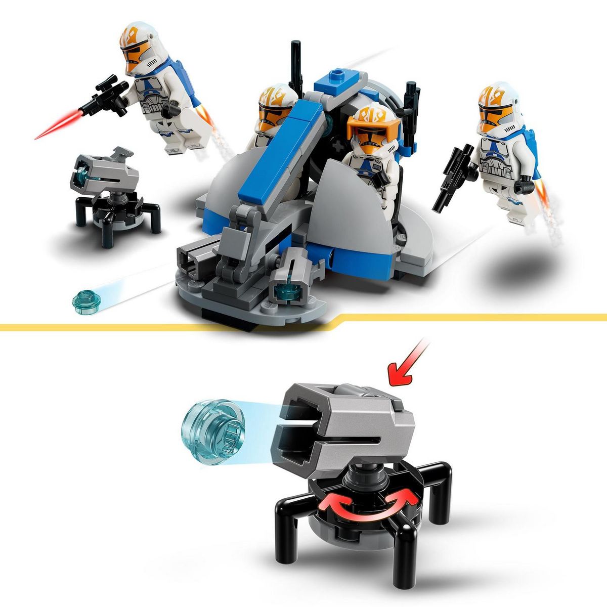 LEGO LEGO Star Wars 75359 Pack de Combat des Clone Troopers de la 332e Compagnie d'Ahsoka, Jouet avec Véhicule Speeder