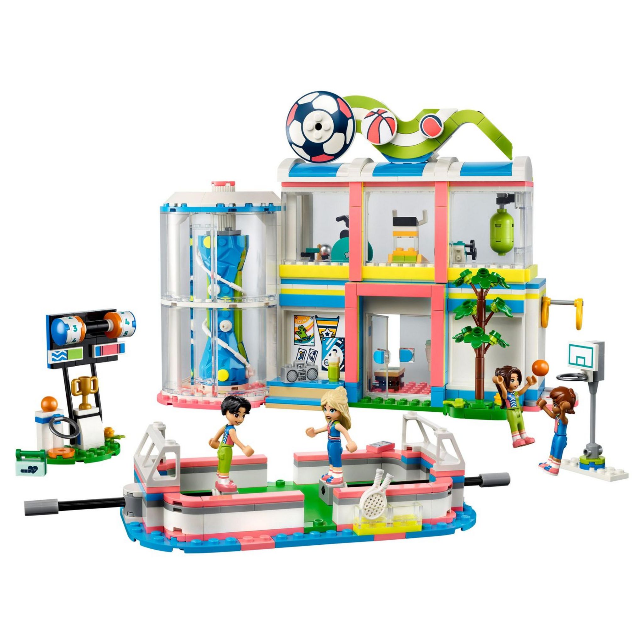 Voir la diapositive 8 : LEGO Friends 41744 - Le Centre Sportif, Jouet de Construction avec Jeux de Football, Basketball et Tennis plus Mur d'Escalade et 4 Mini-Poupées, Heartlake City