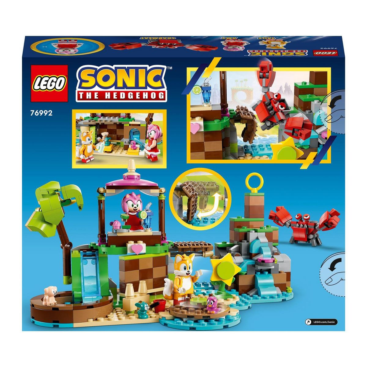 LEGO LEGO Sonic the Hedgehog 76992 L'île de Sauvetage des Animaux d'Amy, Jouet avec 6 Figurines, pour Enfants
