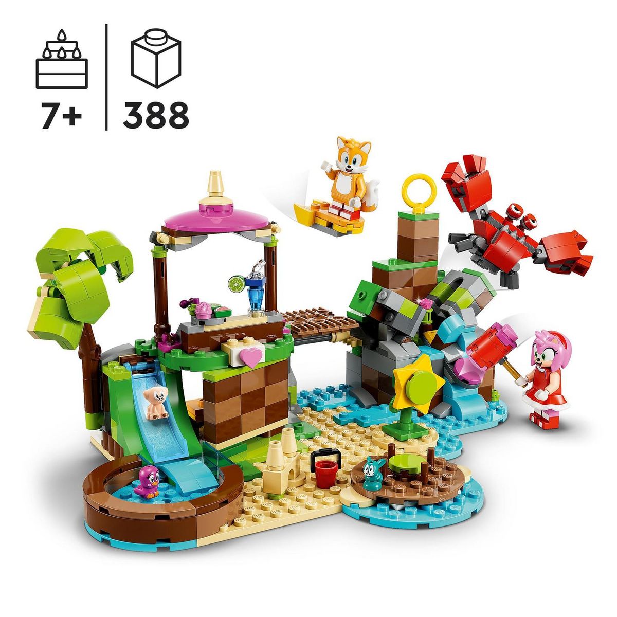 LEGO LEGO Sonic the Hedgehog 76992 L'île de Sauvetage des Animaux d'Amy, Jouet avec 6 Figurines, pour Enfants
