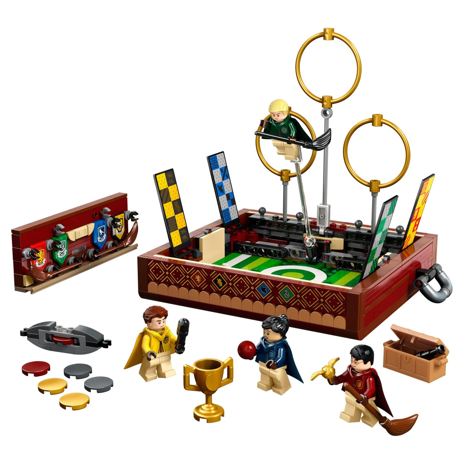 Voir la diapositive 8 : LEGO Harry Potter 76416 - La Malle de Quidditch, Jouet pour 1 Joueur ou 2 Joueurs avec Minifigurines Draco Malefoy, Cedric Diggory, Cho Chang et le Vif d'Or