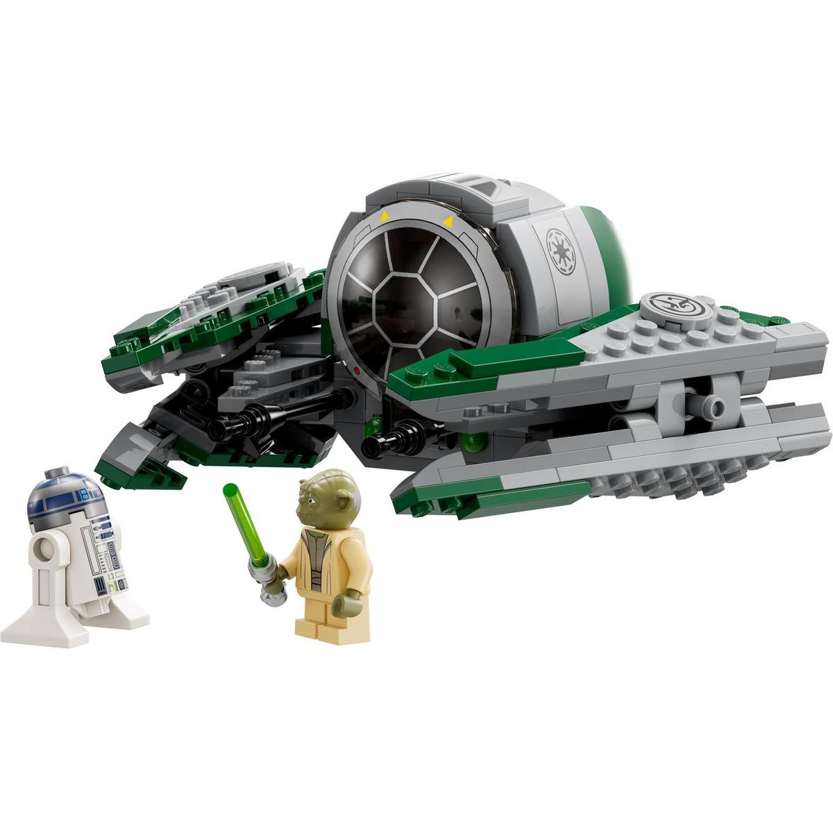 LEGO LEGO Star Wars 75360 Le Chasseur Jedi de Yoda, Jouet The Clone Wars avec la Minifigurine Yoda et Figurine R2-D2