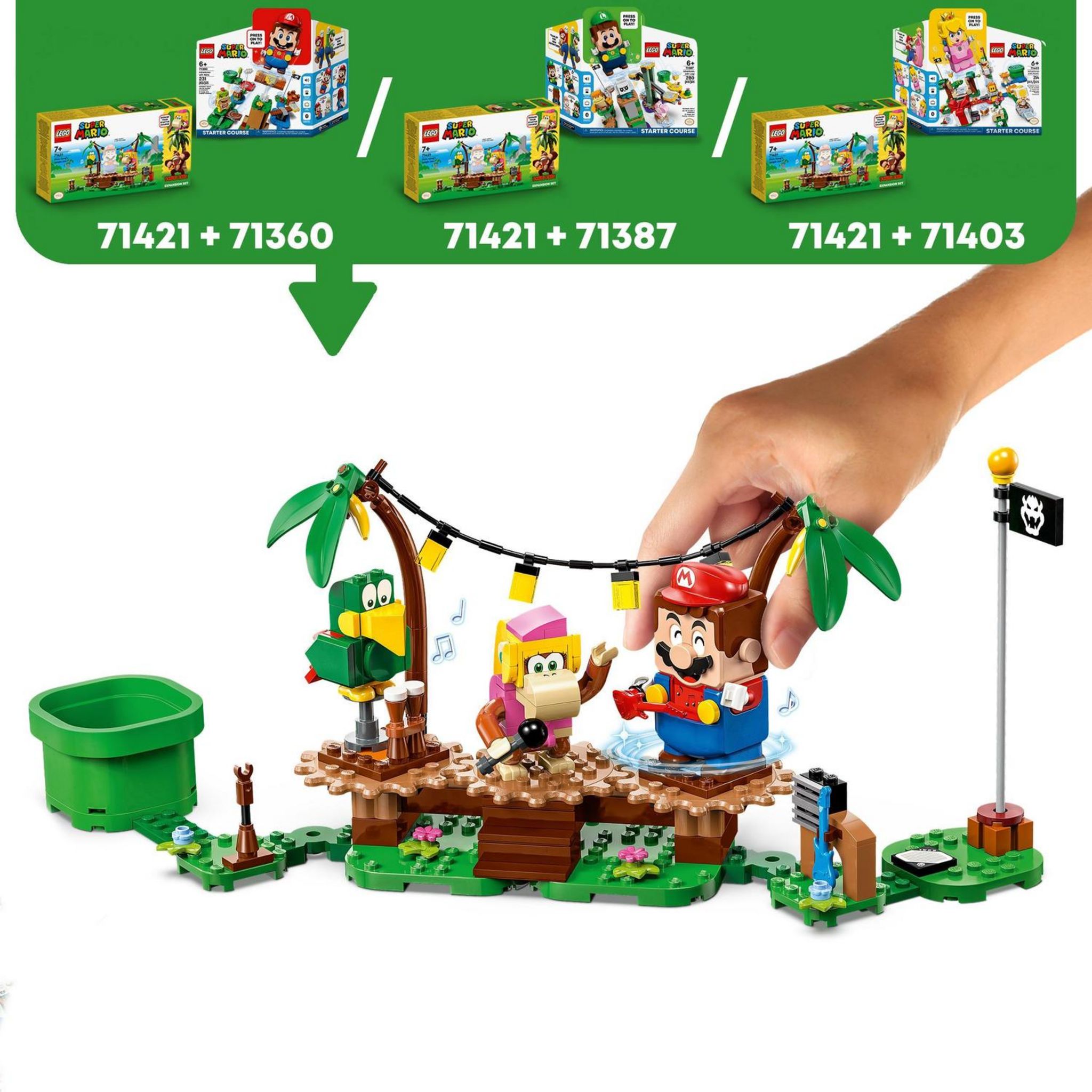 Voir la diapositive 6 : LEGO LEGO Super Mario 71421 Ensemble d'Extension Concert de Dixie Kong dans la Jungle, à Combiner avec Pack de Démarrage