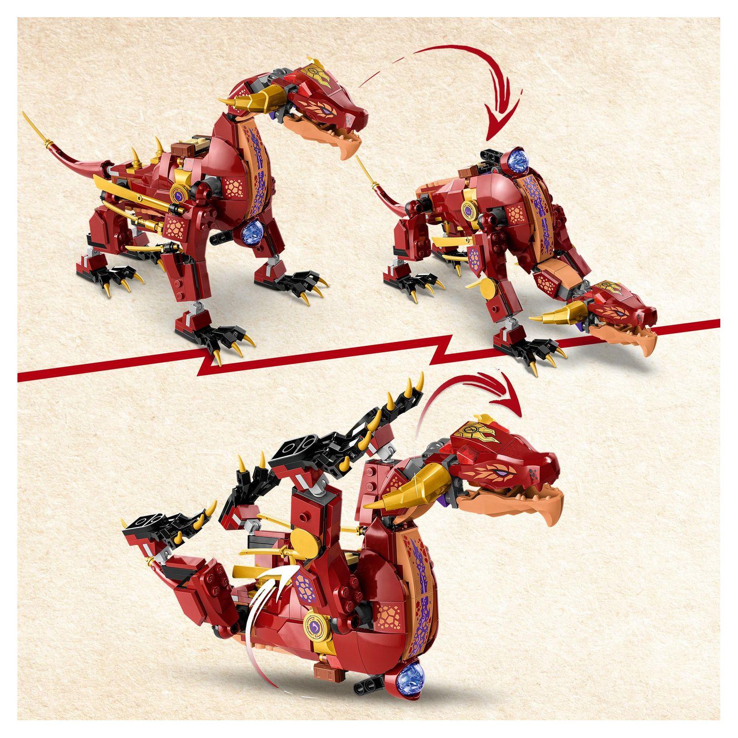 Voir la diapositive 5 : LEGO NINJAGO 71793 - Le Dragon de Lave Transformable de Heatwave, Jouet de Construction Ninja avec Figurine de Créature Mythique, plus Minifigurines Kai et Lloyd
