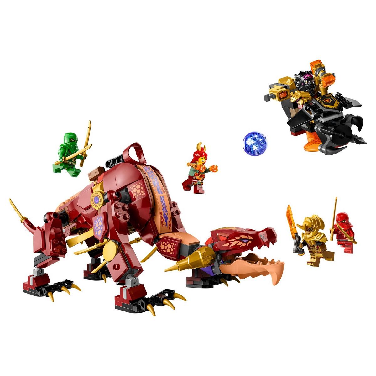 LEGO NINJAGO 71793 - Le Dragon de Lave Transformable de Heatwave, Jouet de Construction Ninja avec Figurine de Créature Mythique, plus Minifigurines Kai et Lloyd