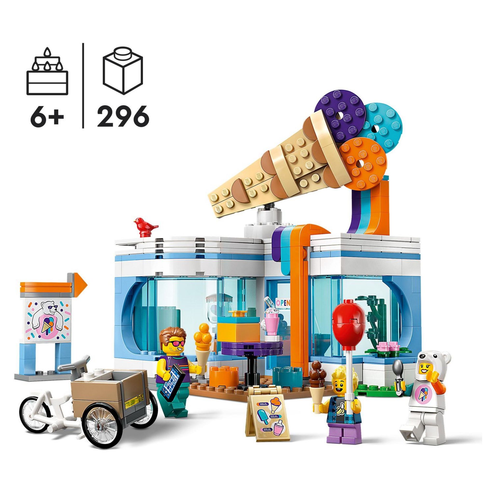 Voir la diapositive 6 : LEGO City  60363 - La Boutique du Glacier, Jouet pour Enfants Dès 6 Ans avec Vélo Cargo et 3 Minifigurines