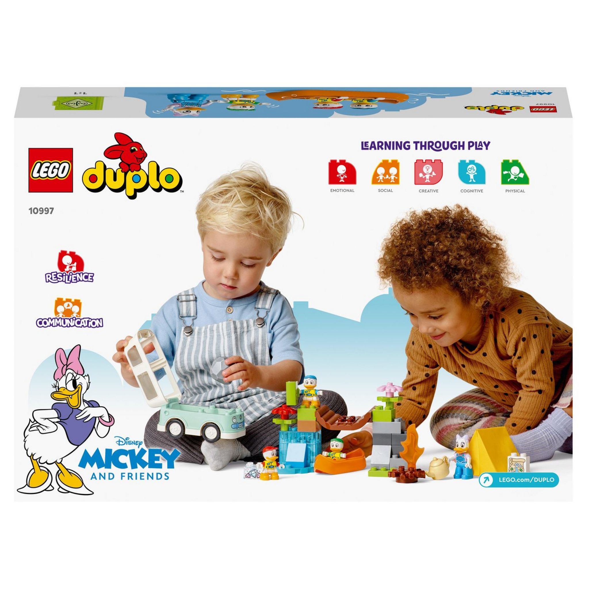 Voir la diapositive 2 : LEGO DUPLO 10997 - Disney Mickey et ses Amis L'Aventure au Camping, avec Jouet Voiture, Canoë et Figurine Daisy Duck, Jeu de Construction de Caravane