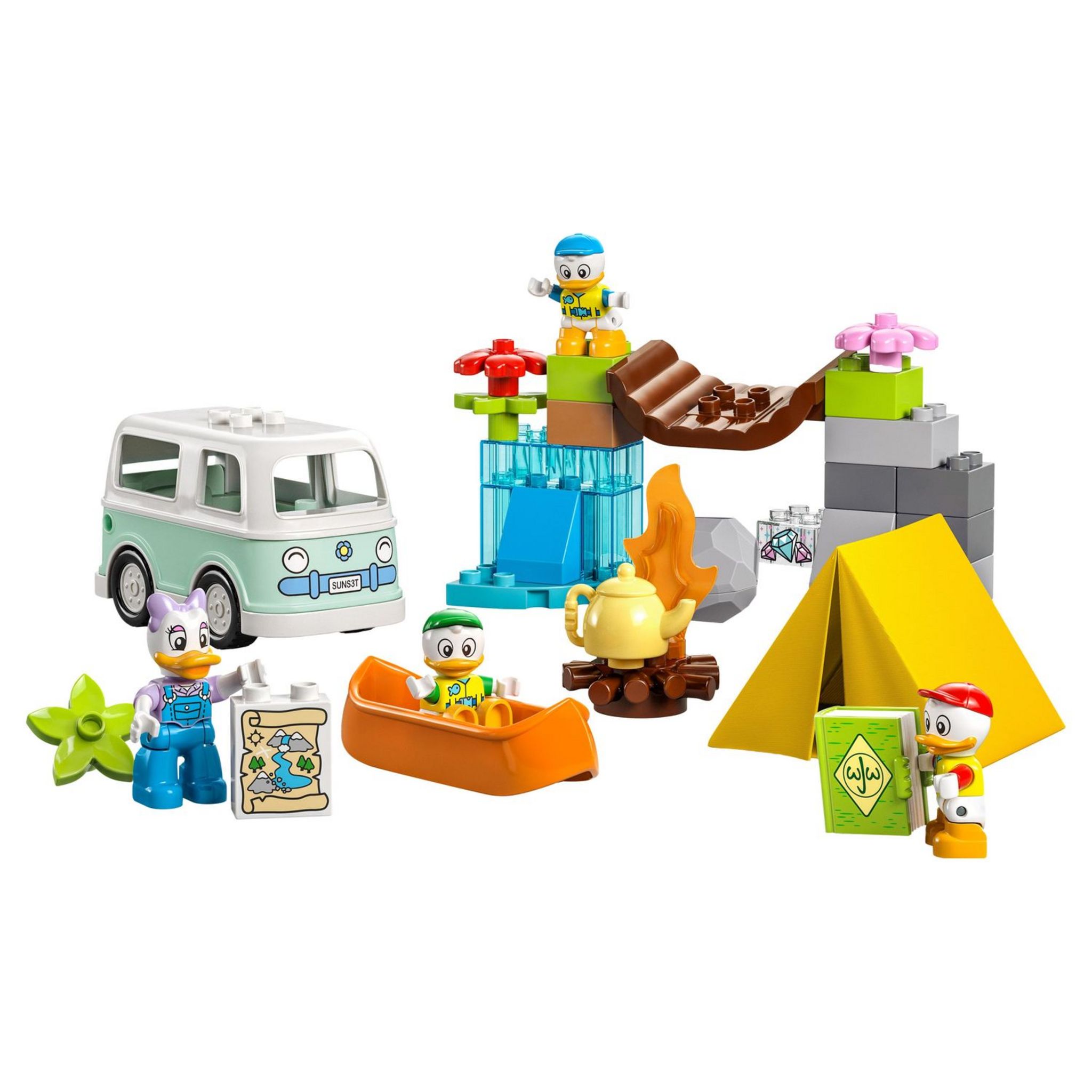 Voir la diapositive 8 : LEGO DUPLO 10997 - Disney Mickey et ses Amis L'Aventure au Camping, avec Jouet Voiture, Canoë et Figurine Daisy Duck, Jeu de Construction de Caravane