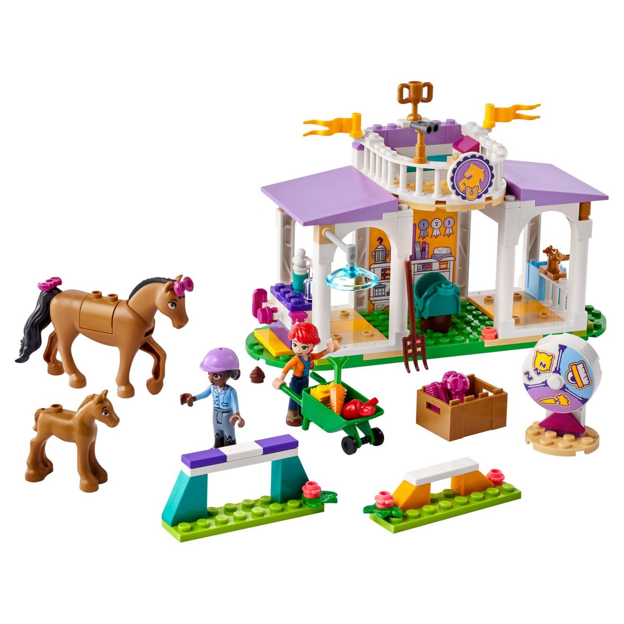 Voir la diapositive 8 : LEGO Friends 41746 - Le Dressage Équestre, Jouet de Chevaux et Poney avec Mini-Poupées Aliya et Mia, Cadeau de Soin des Animaux pour Enfants