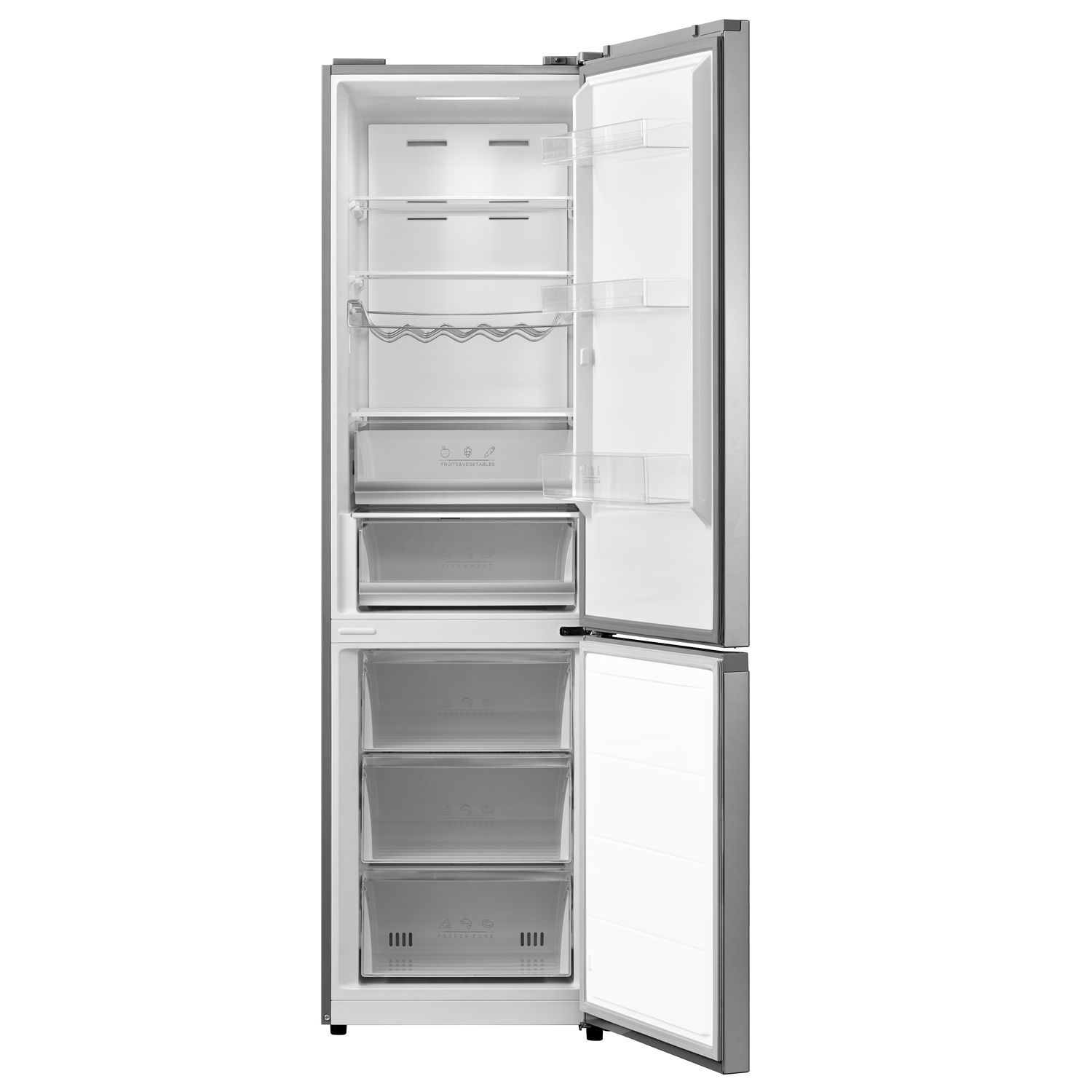 Voir la diapositive 2 : QILIVE Réfrigérateur combiné Q.6638, 378 L, Froid ventilé No Frost, C