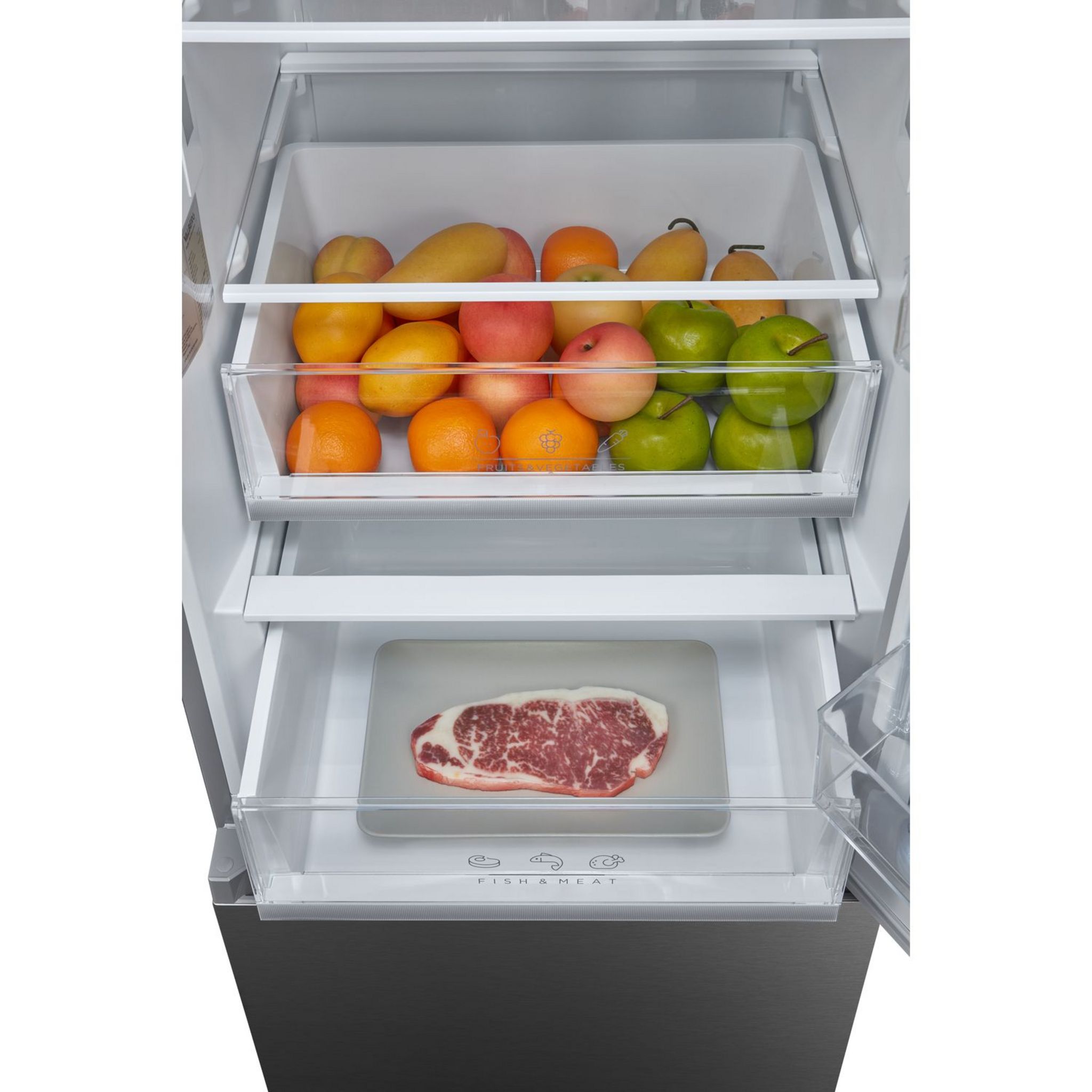 Voir la diapositive 11 : QILIVE Réfrigérateur combiné Q.6638, 378 L, Froid ventilé No Frost, C