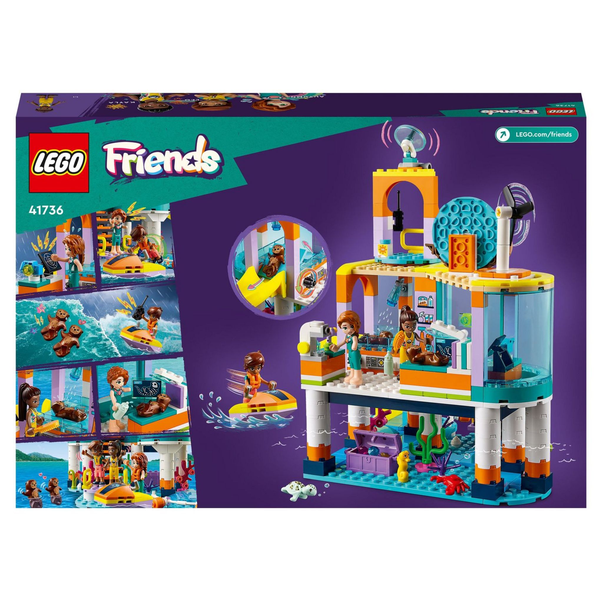 Voir la diapositive 2 : LEGO Friends 41736 - Le Centre de Sauvetage en Mer, Jouet de Vétérinaire Animaux avec Figurines Loutre, Hippocampe et Tortue