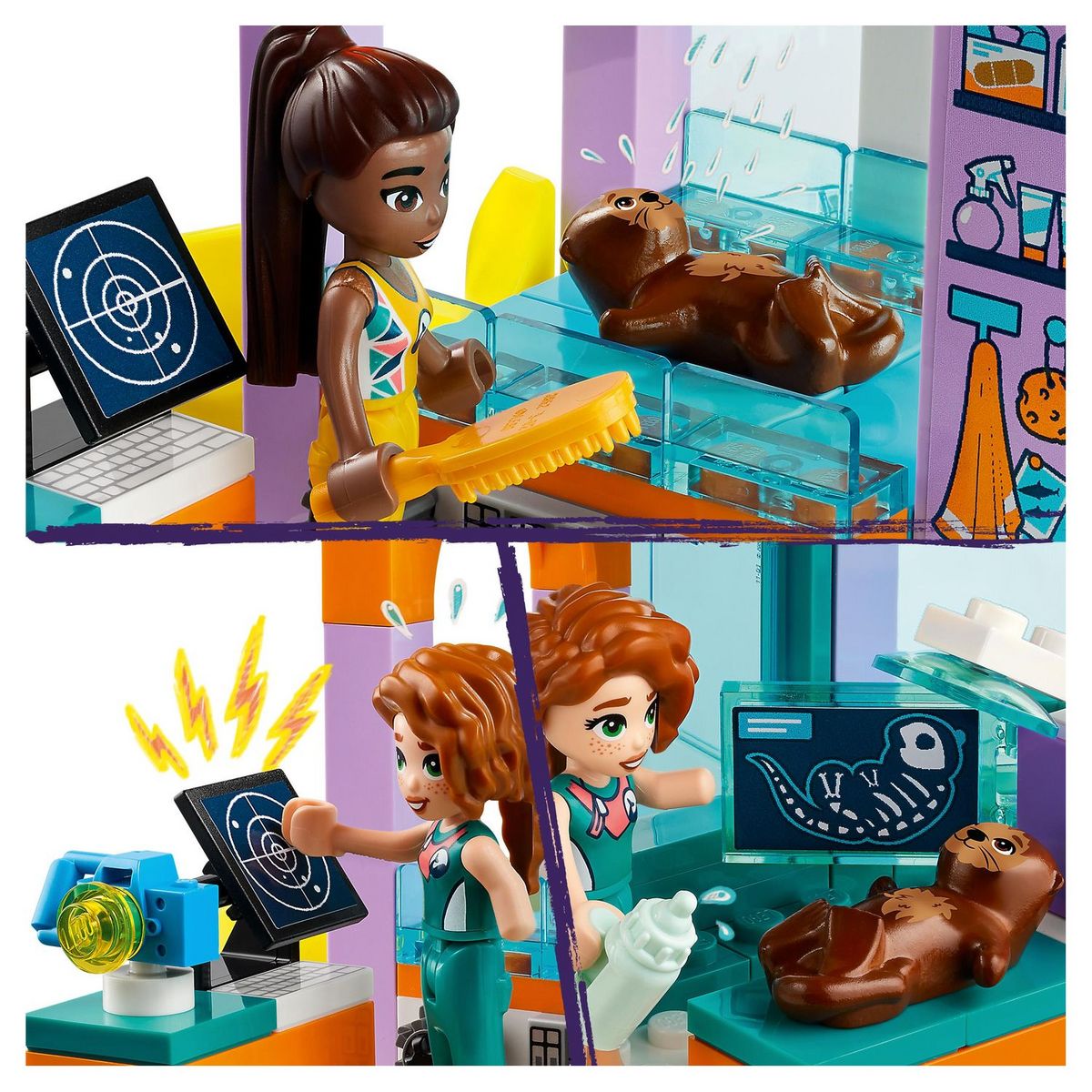 LEGO Friends 41736 - Le Centre de Sauvetage en Mer, Jouet de Vétérinaire Animaux avec Figurines Loutre, Hippocampe et Tortue