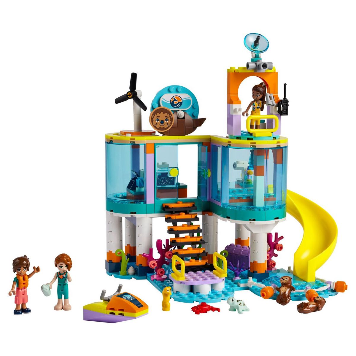 LEGO Friends 41736 - Le Centre de Sauvetage en Mer, Jouet de Vétérinaire Animaux avec Figurines Loutre, Hippocampe et Tortue
