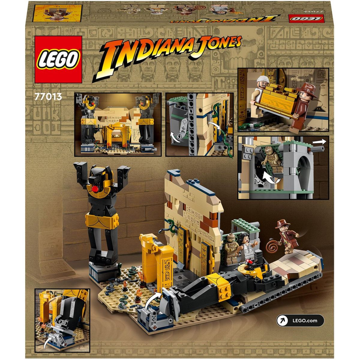 LEGO Indiana Jones 77013 - L'Évasion du Tombeau Perdu, Jouet avec Temple et Minifigurine de Momie, Maquette Les Aventuriers de l'Arche Perdue