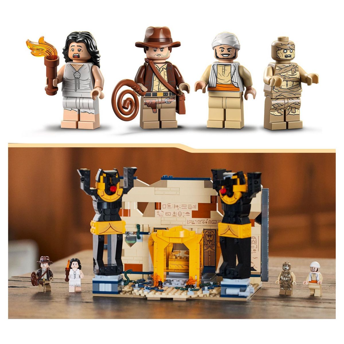 LEGO Indiana Jones 77013 - L'Évasion du Tombeau Perdu, Jouet avec Temple et Minifigurine de Momie, Maquette Les Aventuriers de l'Arche Perdue