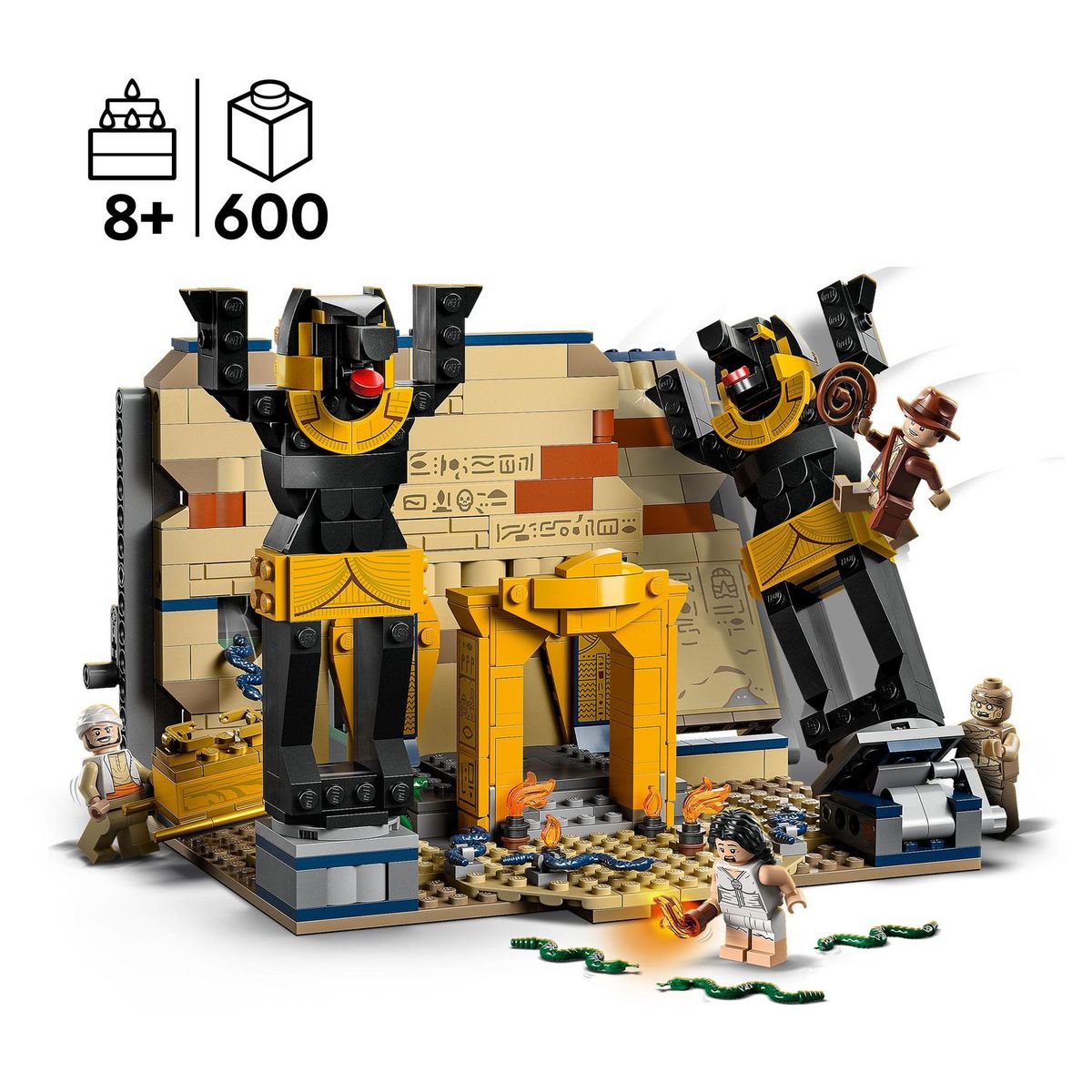 LEGO Indiana Jones 77013 - L'Évasion du Tombeau Perdu, Jouet avec Temple et Minifigurine de Momie, Maquette Les Aventuriers de l'Arche Perdue