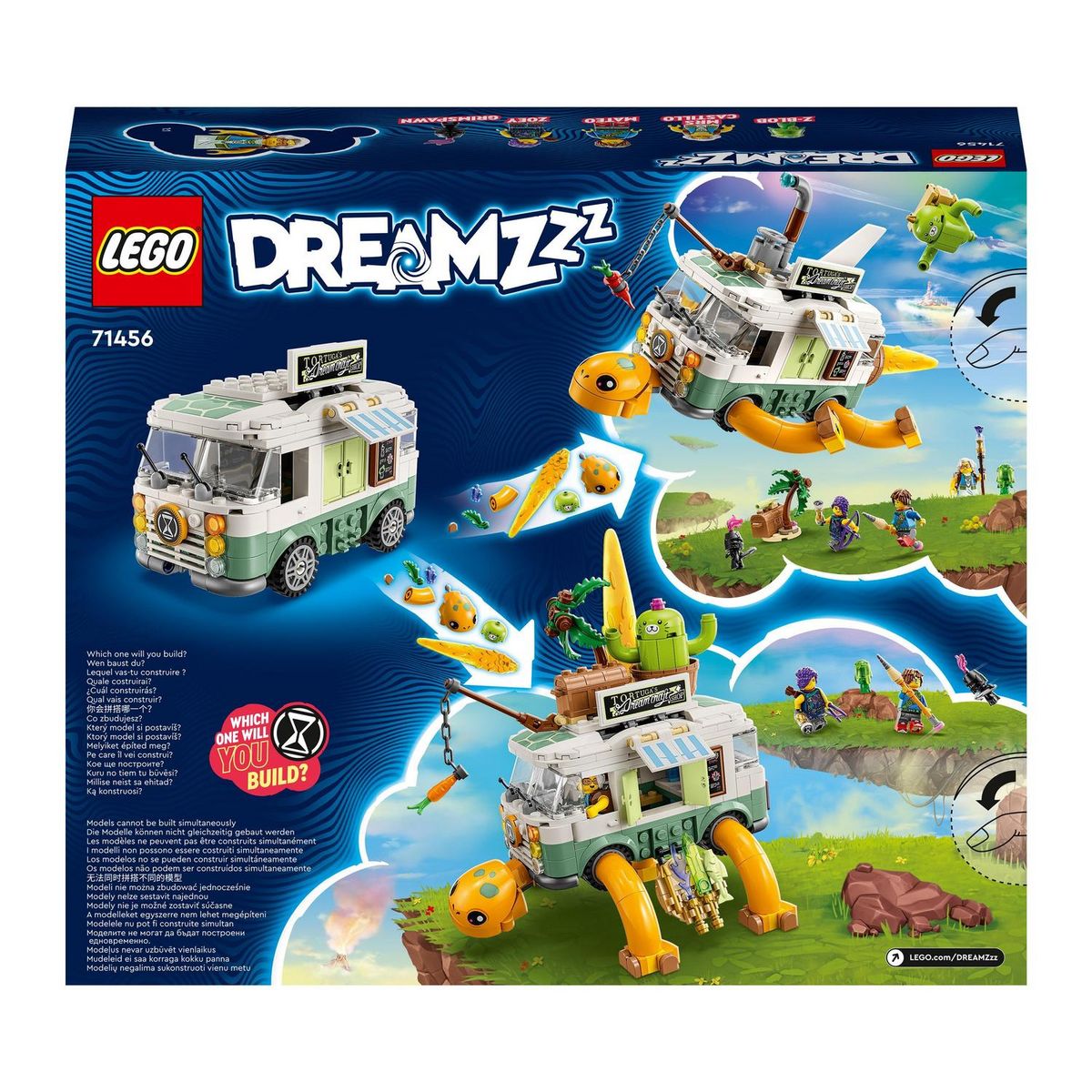 LEGO LEGO DREAMZzz 71456 Le Van Tortue de Mme Castillo, Jouet de Camping-Car 2-en-1, avec Mateo et Zoey