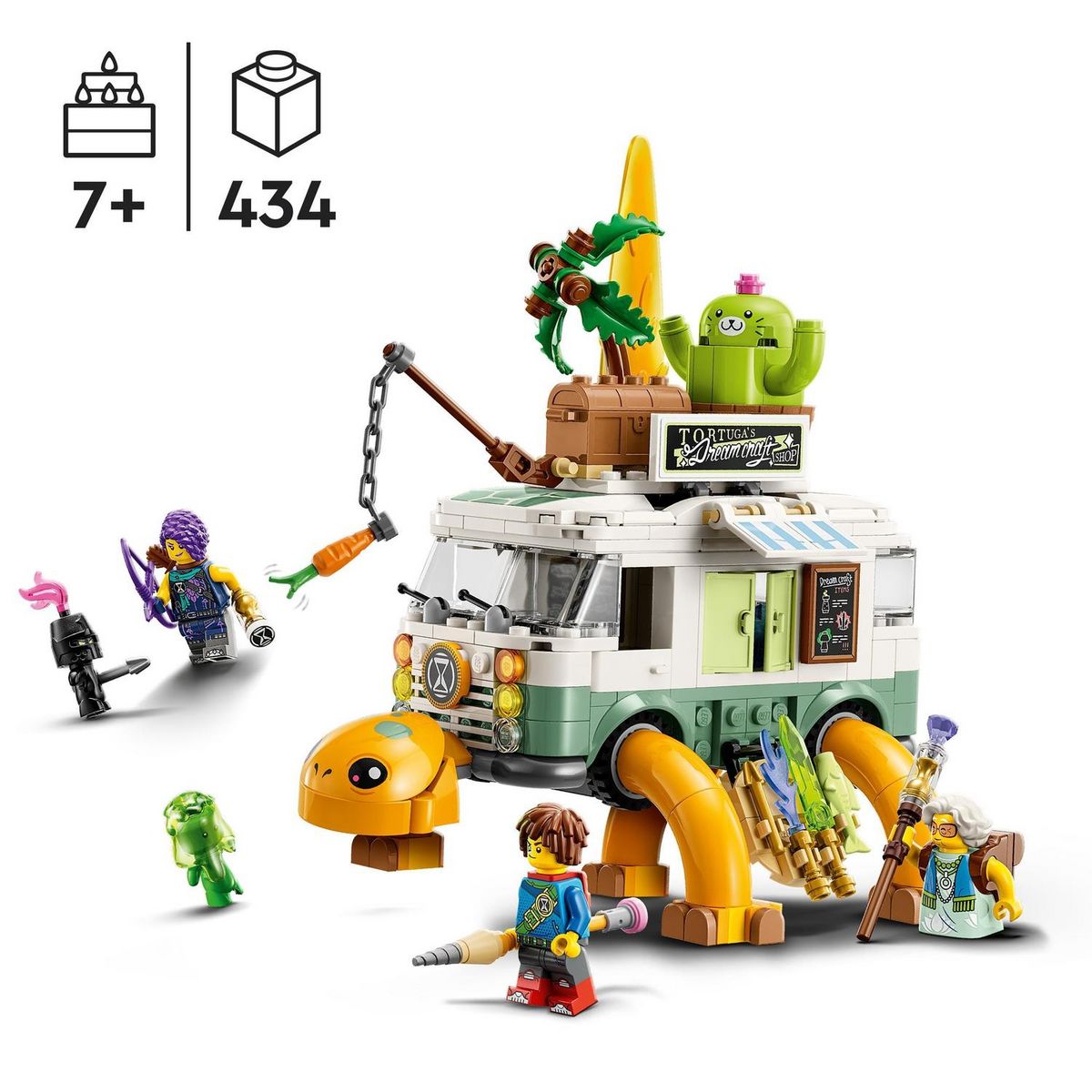 LEGO LEGO DREAMZzz 71456 Le Van Tortue de Mme Castillo, Jouet de Camping-Car 2-en-1, avec Mateo et Zoey