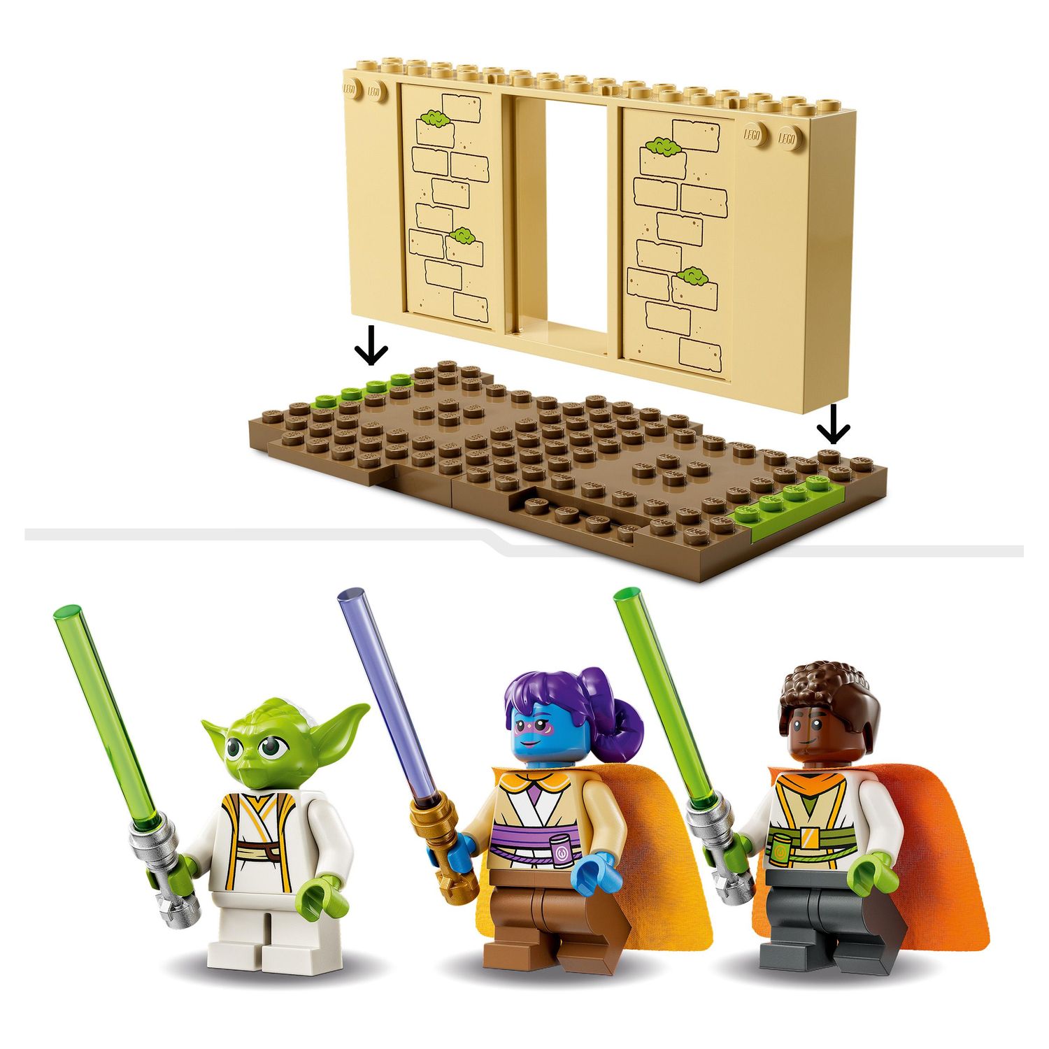 Voir la diapositive 5 : LEGO Star Wars 75358 - Le Temple Jedi de Tenoo, avec Maître Yoda, Sabres Laser, Figurine de Droïde et Speeder
