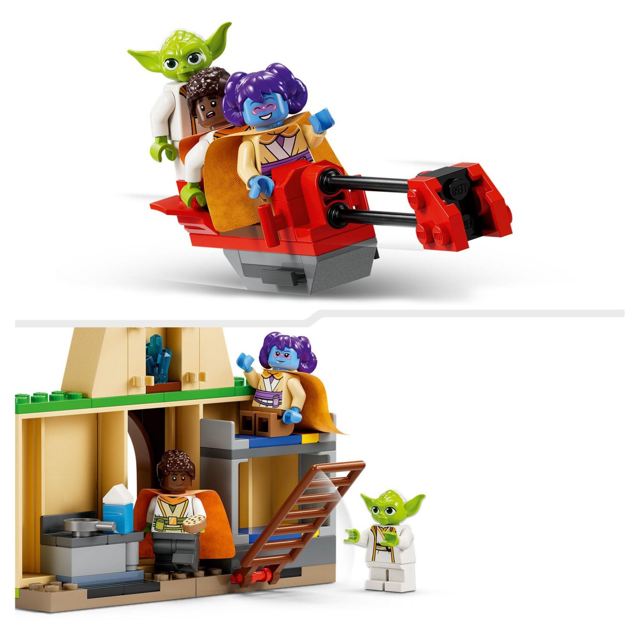 Voir la diapositive 6 : LEGO Star Wars 75358 - Le Temple Jedi de Tenoo, avec Maître Yoda, Sabres Laser, Figurine de Droïde et Speeder