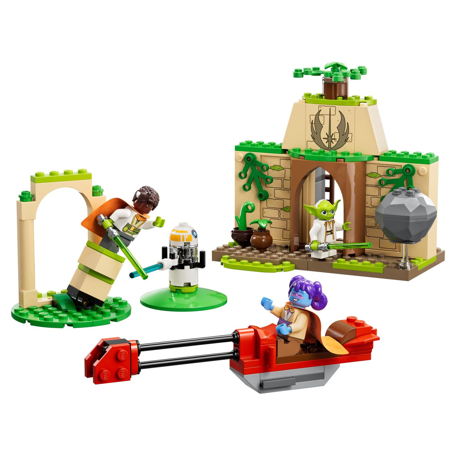 Voir la diapositive 8 : LEGO Star Wars 75358 - Le Temple Jedi de Tenoo, avec Maître Yoda, Sabres Laser, Figurine de Droïde et Speeder