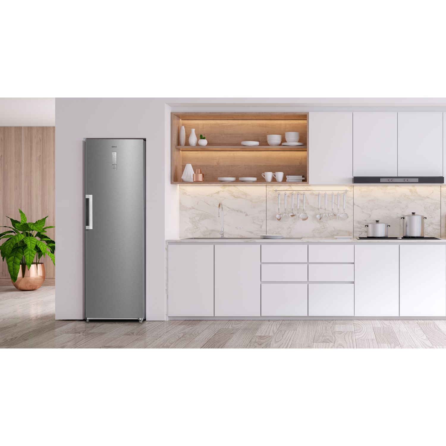 Voir la diapositive 2 : QILIVE Réfrigérateur armoire Q.6621, 362 L, Froid ventilé No Frost, E