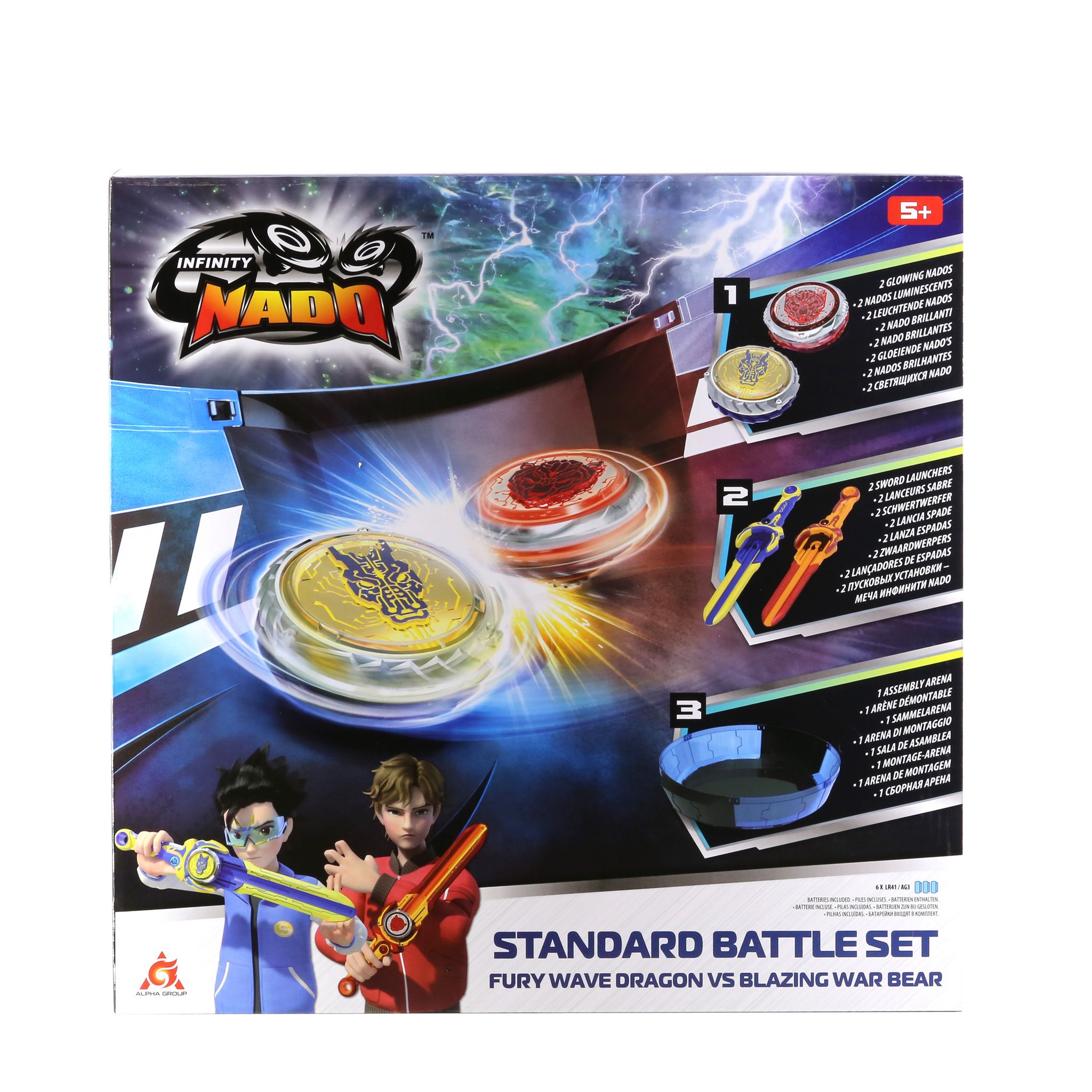 Voir la diapositive 2 : lanceurs sabre + Toupie lumineuses Infinity Nado VI Battle Set